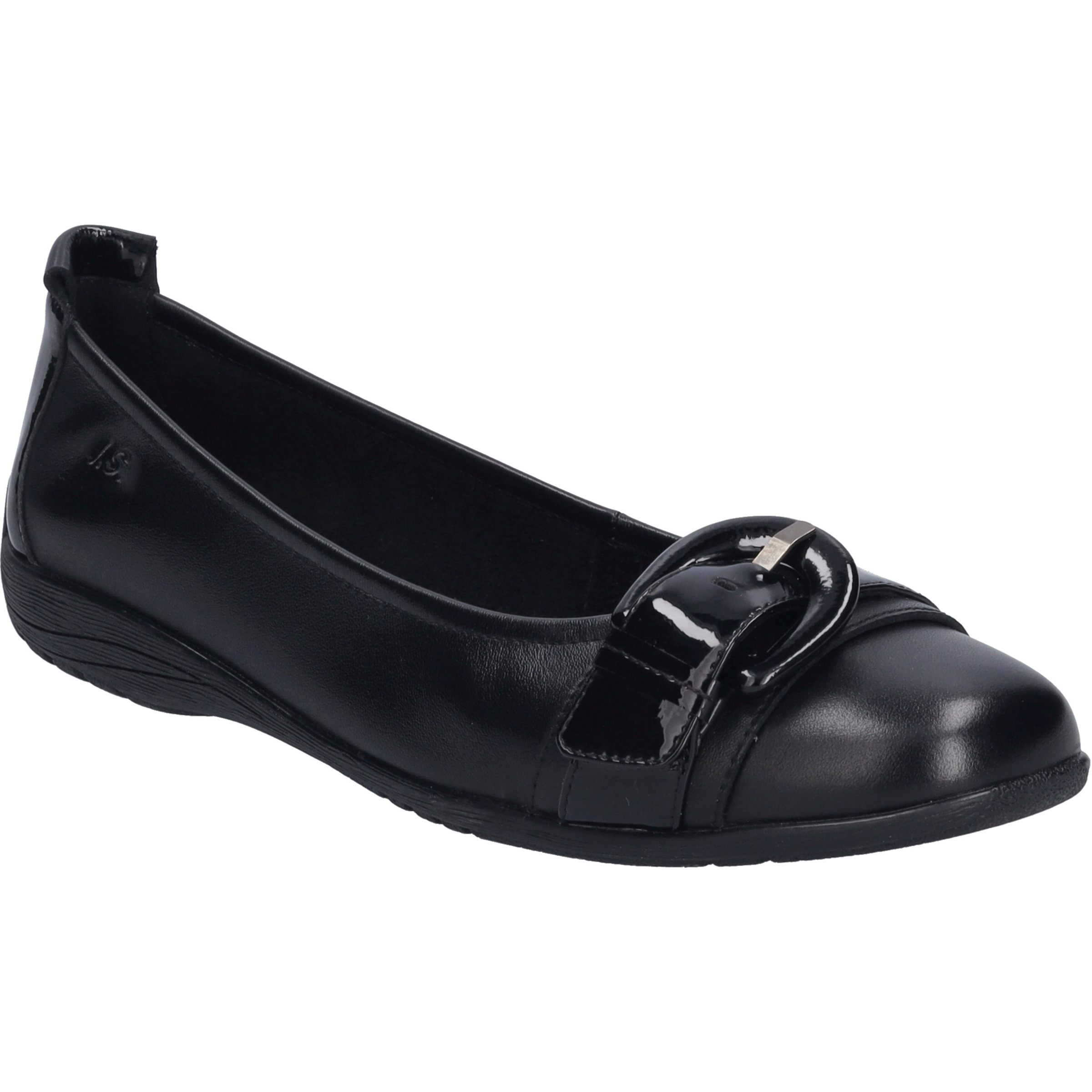 Ballerina JOSEF SEIBEL "Fenja 23, black-black", Damen, Gr. 40, schwarz (schwarz, schwarz), Obermaterial: 100% Rindsleder Leather cow., Schuhe Ballerina