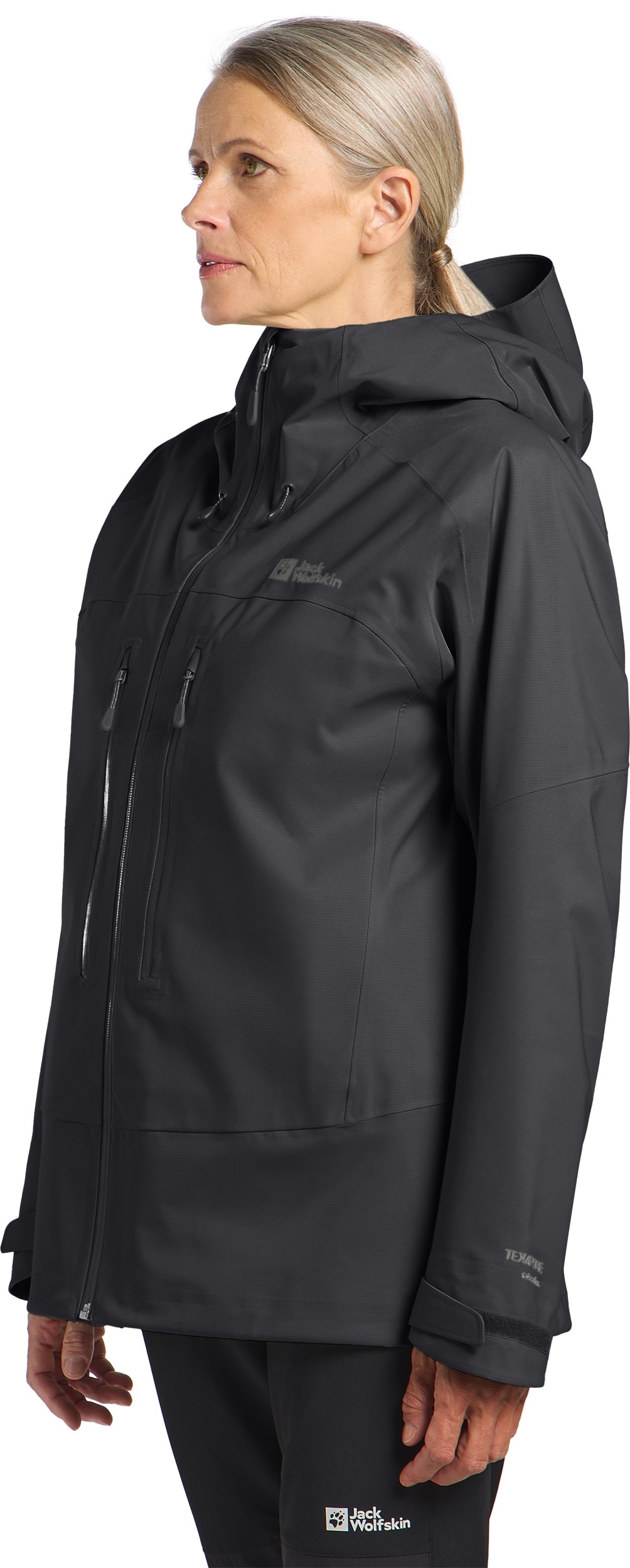 Jack Wolfskin Funktionsjacke "KAMMWEG 3L JKT W" mit Kapuze atmungsaktiv, wasserdicht, winddicht