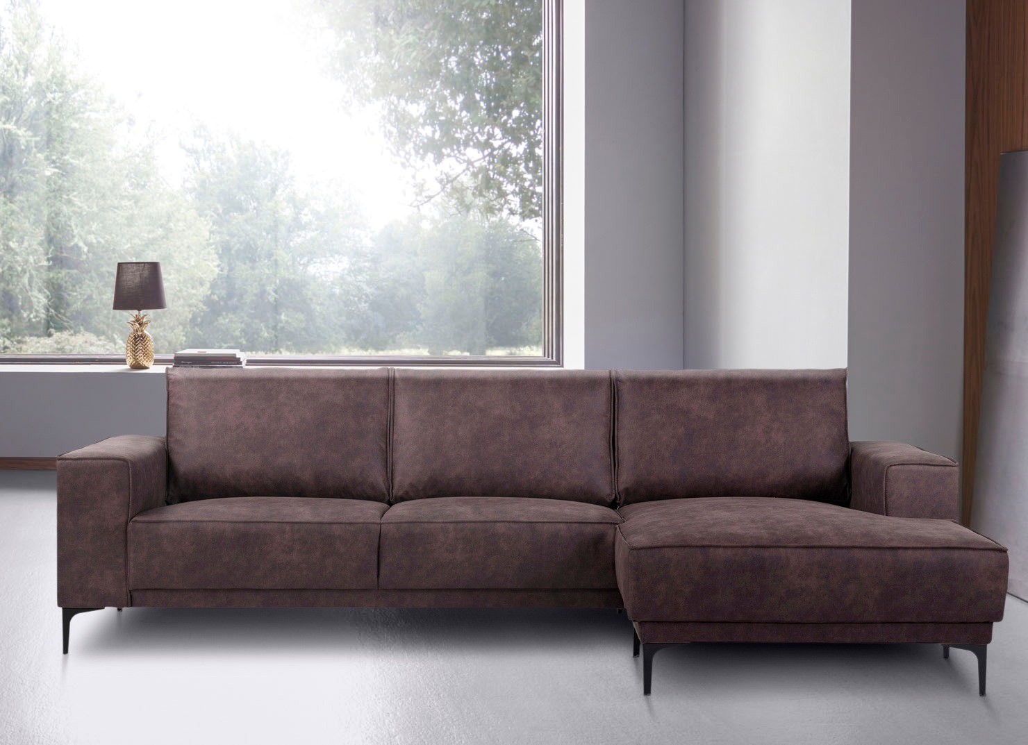 Places of Style Ecksofa "Polsterecke Oland, Struktur, Flachgewebe, Luxus-Mi günstig online kaufen