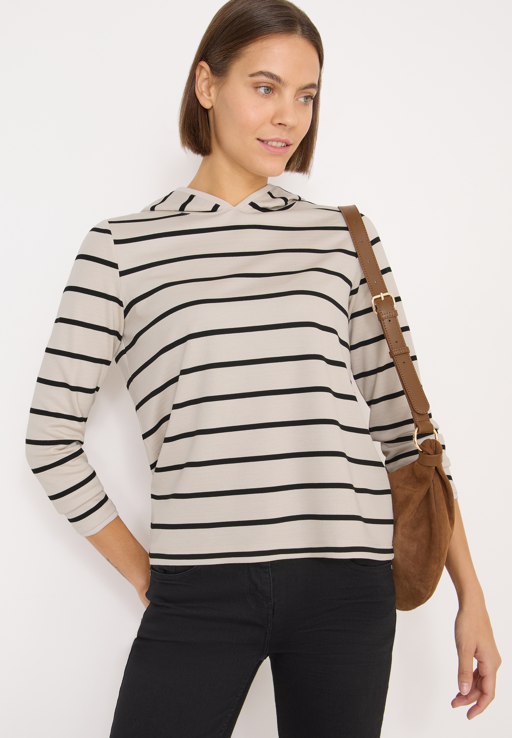 Cecil Hoodie , gestreift, mit Kapuze
