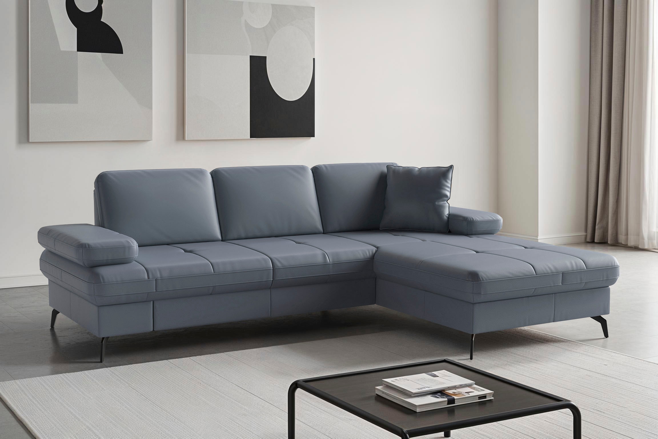 sit&more Ecksofa "Morris Jubi, Recamiere, Breite 247 cm" mit Armteilfunktion, wahlweise mit Schlaffunktion
