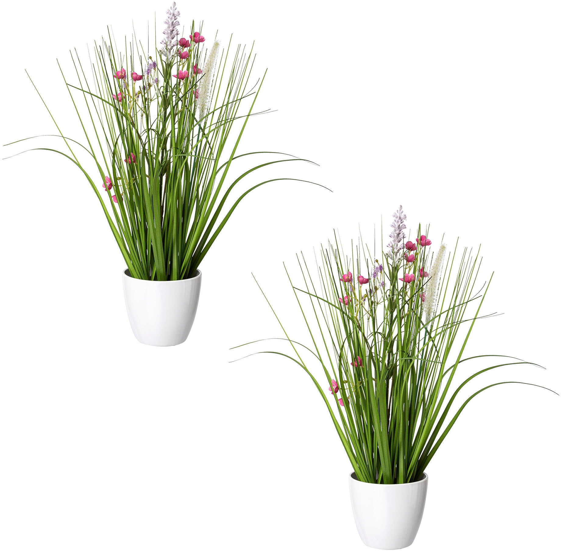 Creativ green Kunstgras »Blüten-Gras-Mix«, Kunststoffschale weißer BAUR kaufen | in