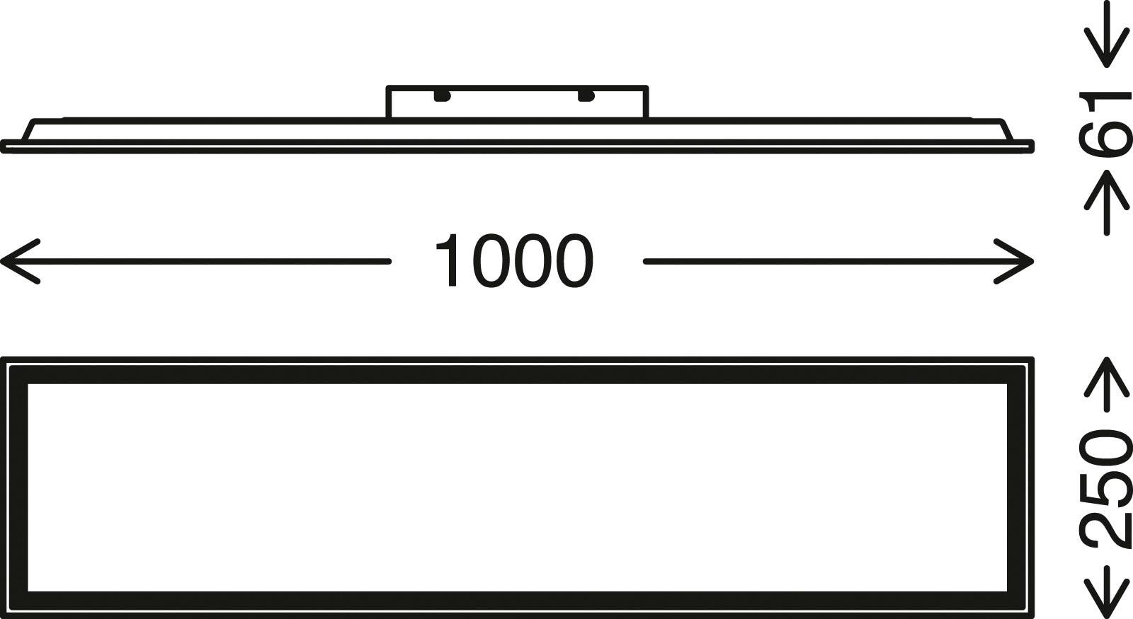 Briloner Leuchten LED Panel »7167015 Piatto«, Leuchtmittel LED-Board | LED fest integriert, Deckenlampe, 100x25x6cm, Schwarz, 24W, Wohnzimmer, Schlafzimmer, Flur