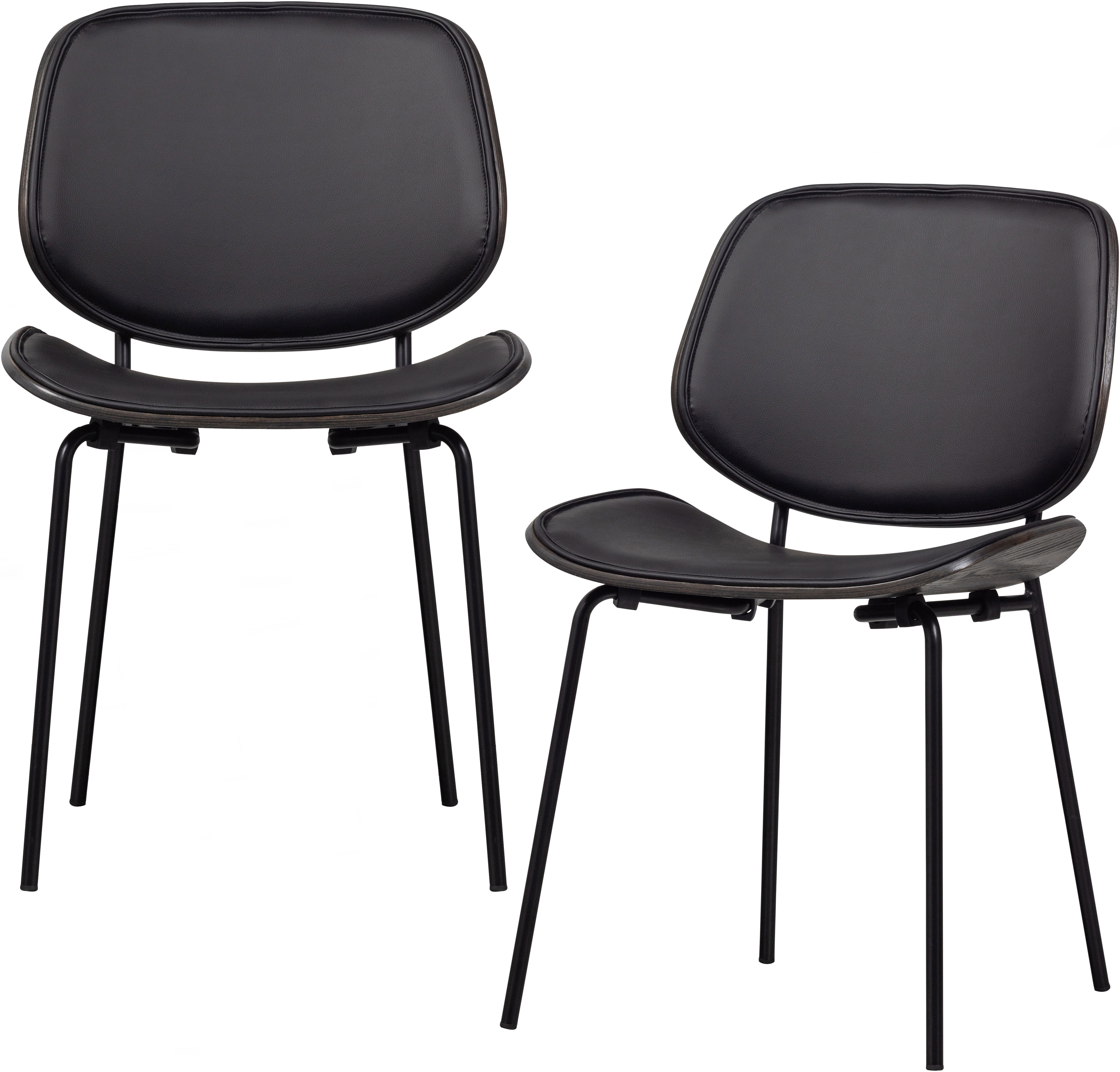 WOOOD Esszimmerstuhl "Close In mit Kunstleder-Bezug und Metallgestell B 49 x T 57 x H 80 cm" (Set) 2 Stk.Pulverbeschichtetes gestell, Tragkraft 150 kg, Lieferung im Zweierpack