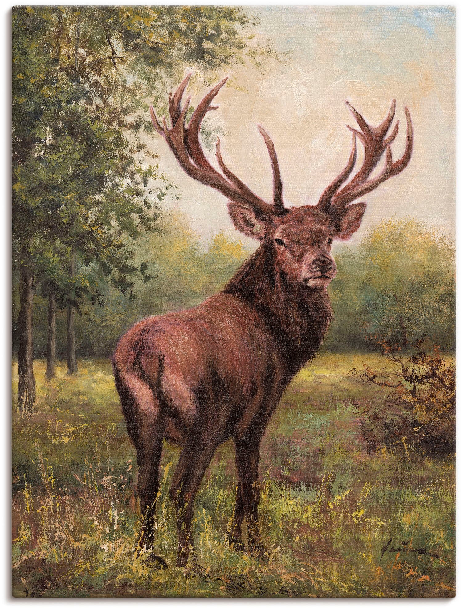 Artland Wandbild "Hirsch" Wildtiere 1 Stk. tlg. als Leinwandbild, Poster in verschied. Größen