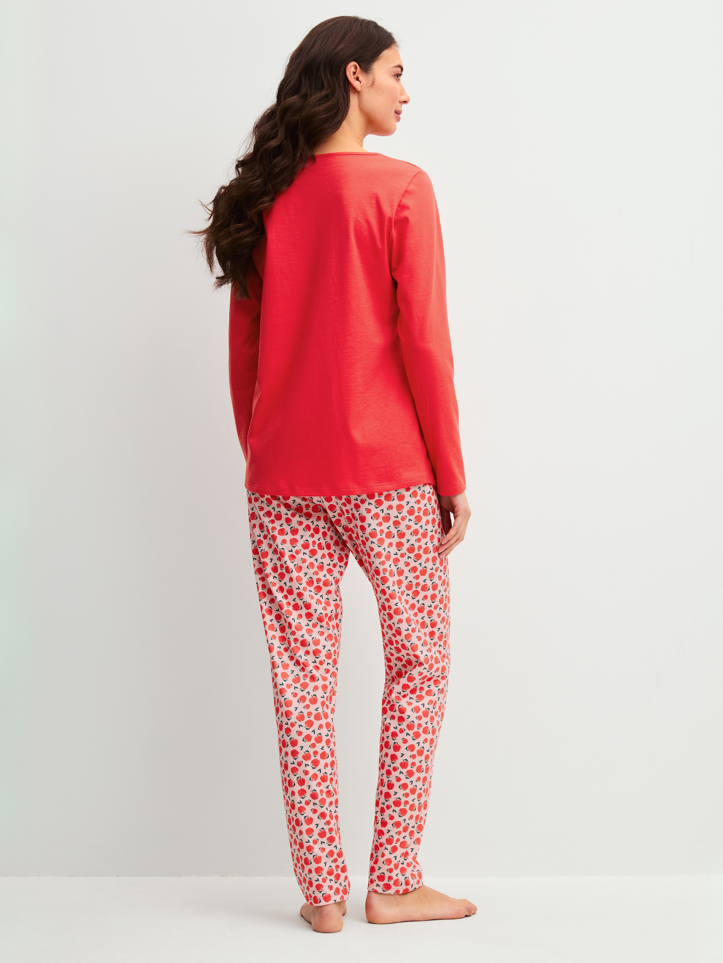 CALIDA Schlafanzug »Fruity Dreams« 2 Rundhals, Langarm, Pure Cotton, weich