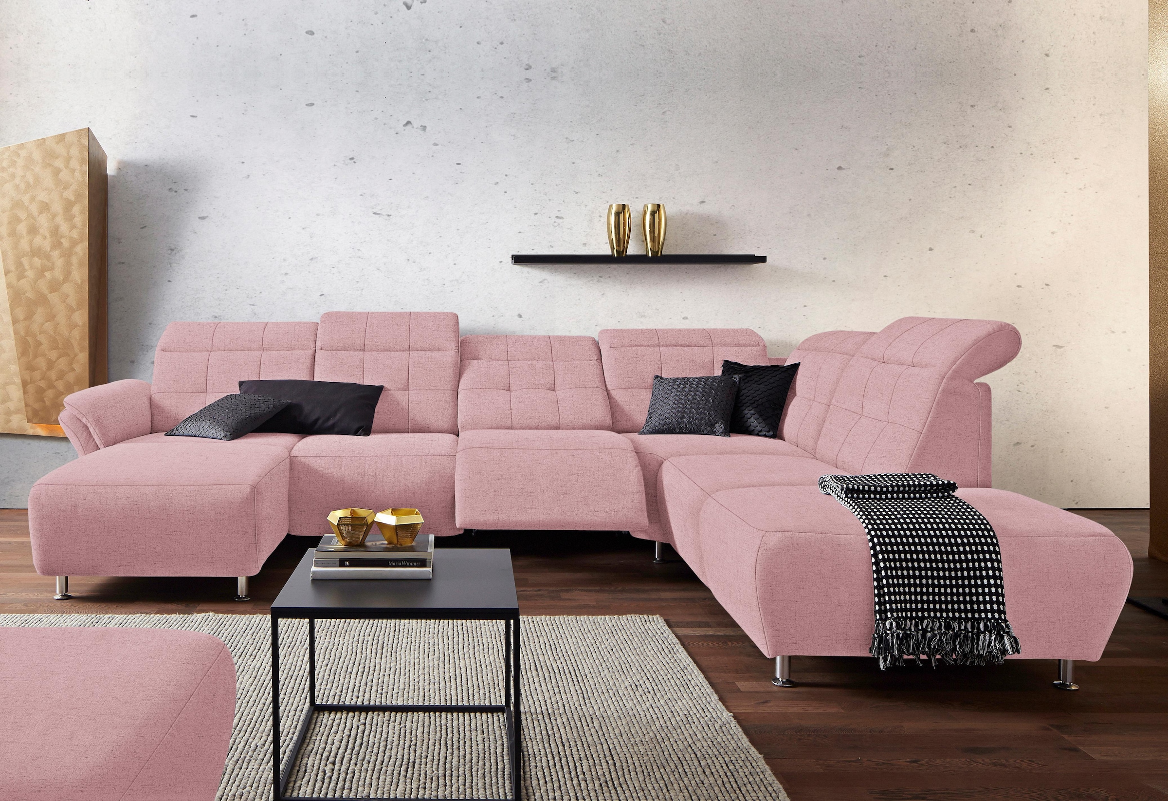 Home affaire Wohnlandschaft "Manhattan U-Form" 2 Sitze mit elektrischer Rel günstig online kaufen