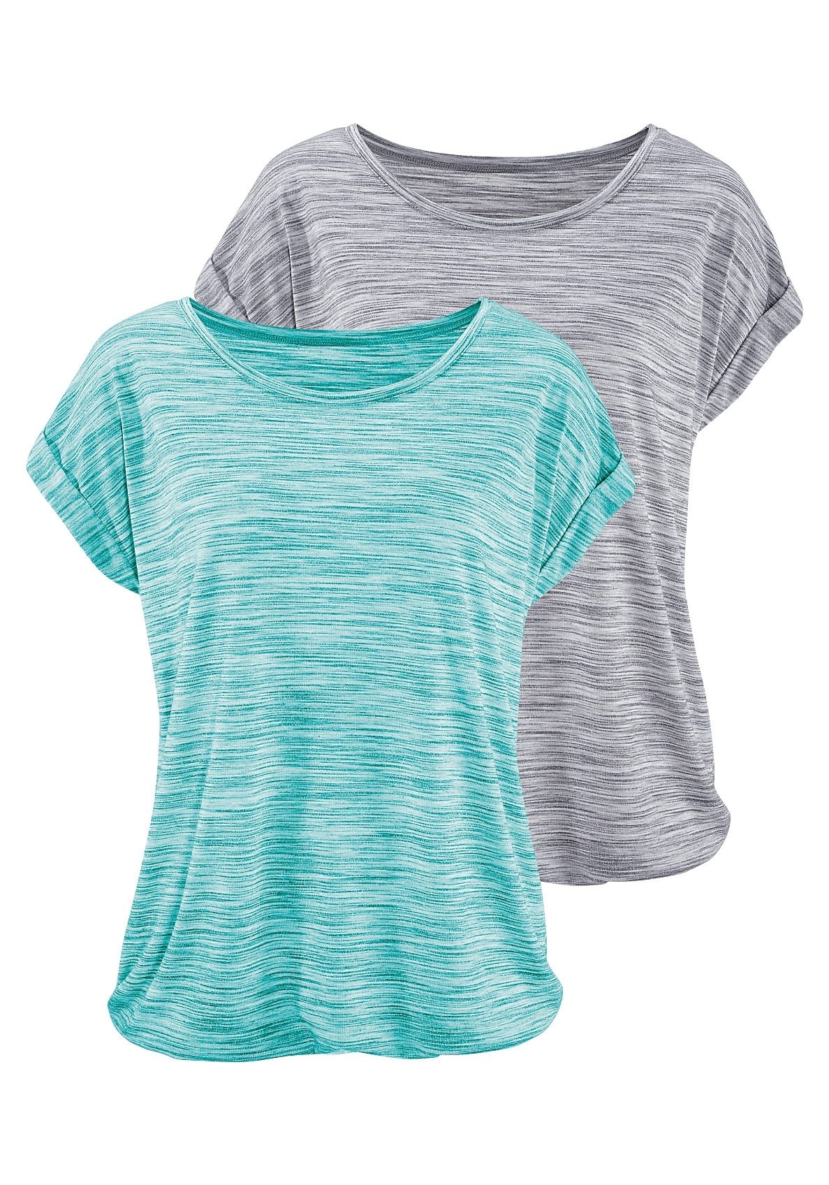 Beachtime by Lascana Kurzarmshirt "mit Struktureffekt" 2er-Pack, aus luftiger Qualität