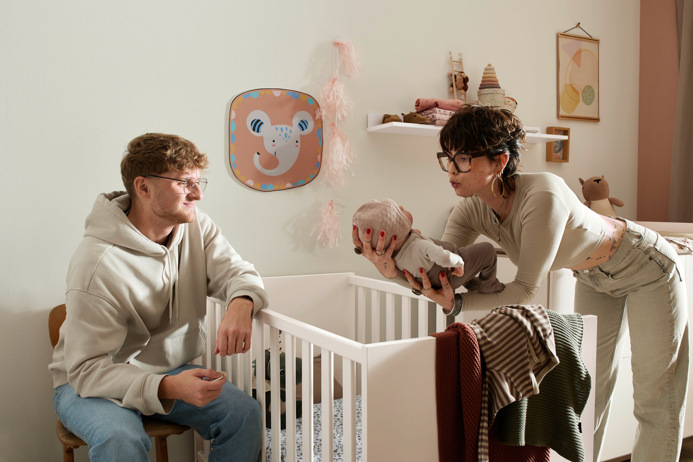 YUNY by PAIDI Babybett »LOVELY ALIV in Off-White«, Gitterbett höhenverstellbar, Kinderbett