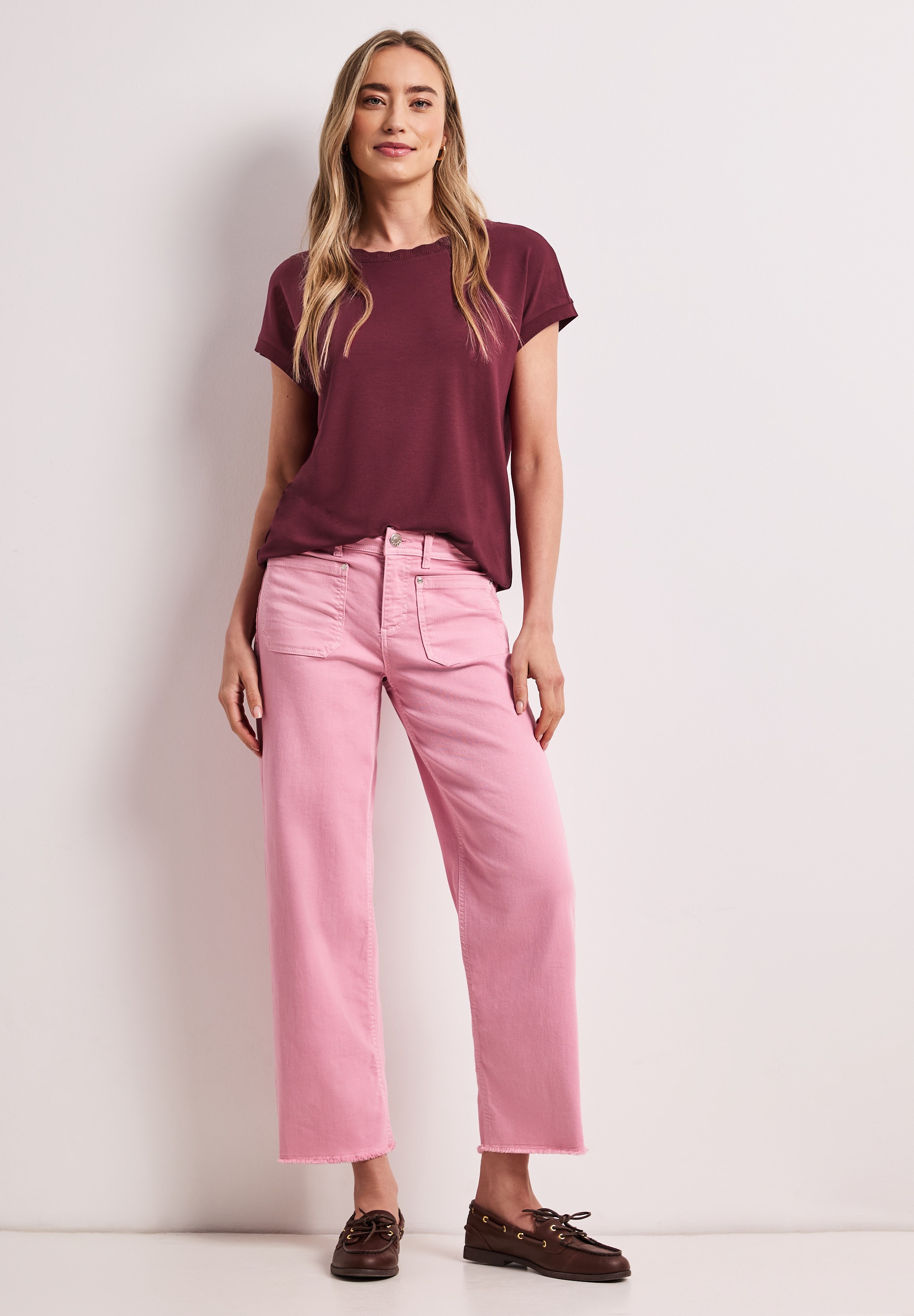 STREET ONE T-Shirt mit U-Boot-Ausschnitt