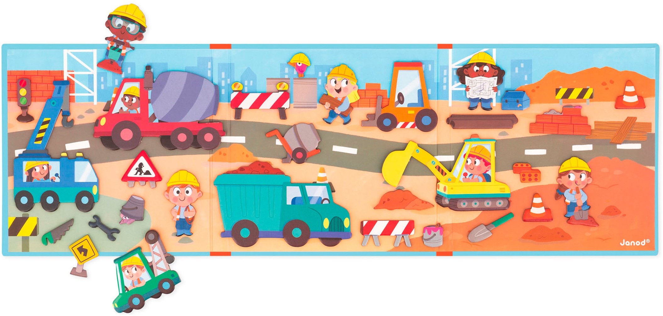 Janod Lernspielzeug »Magneti'stories - Die Baustelle«, FSC®- schützt Wald - weltweit