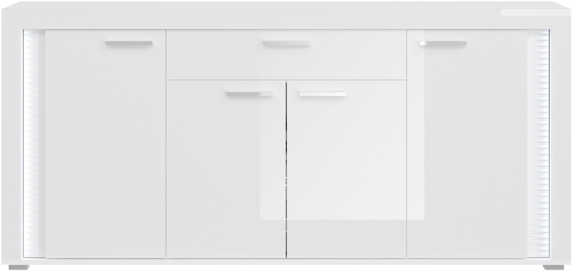 INOSIGN Wohnwand »Viborg, 3-teiliges Set, inkl. vertikaler Frontbeleuchtung, best. aus:«, (3 St.), 2x Vitrine und Sideboard, Wohnkombination, Wohnzimmer-Set, Esszimmer