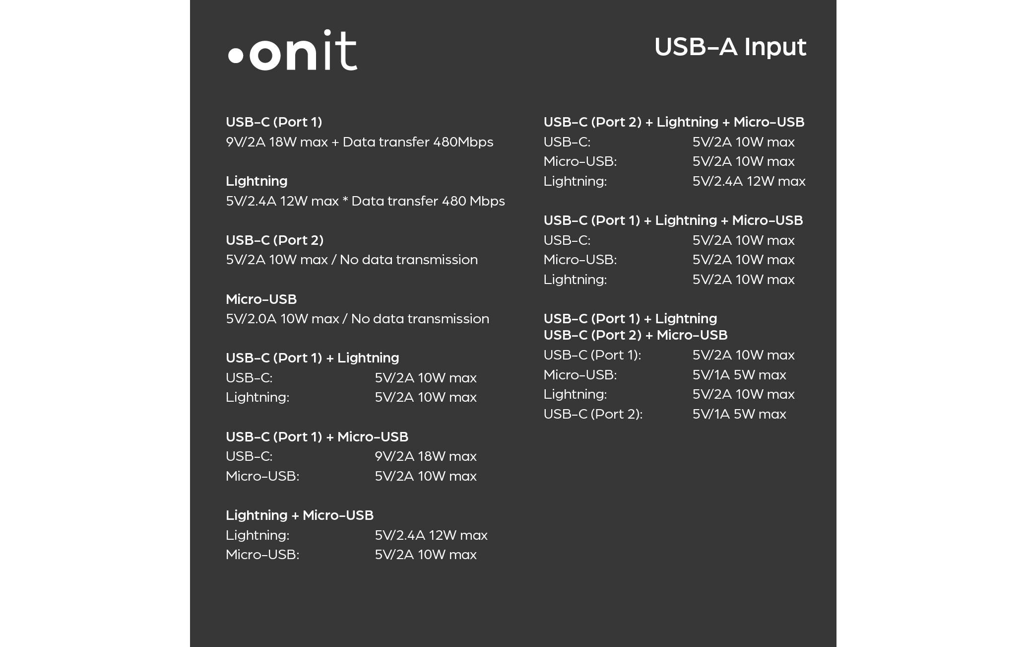 onit USB-Kabel »2.0-Kabel USB A/USB C - Lightning/Micro-USB B/2x USB-C« 120 cm