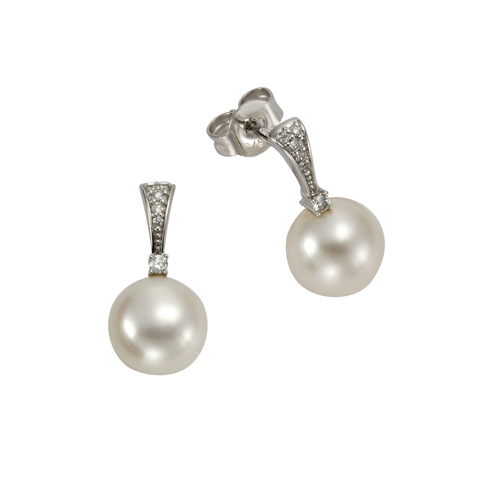 Orolino Paar Ohrstecker »585 Gold Perlen weiß + Brillanten 0,07ct.«