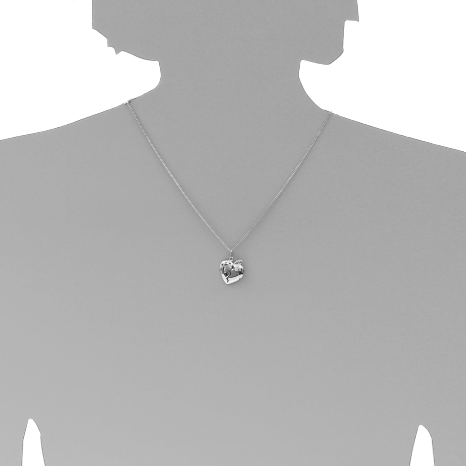 OSTSEE-SCHMUCK Kettenanhänger »- geteiltes Herz - Silber 925/000 - sy. Rubin«