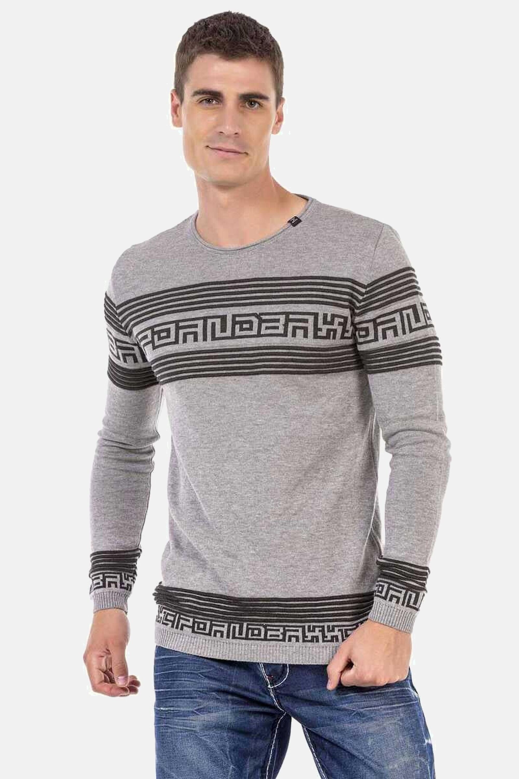 Cipo & Baxx Rundhalspullover "Pullover" 1 Stk. tlg. in Streifenoptik, CP243 günstig online kaufen