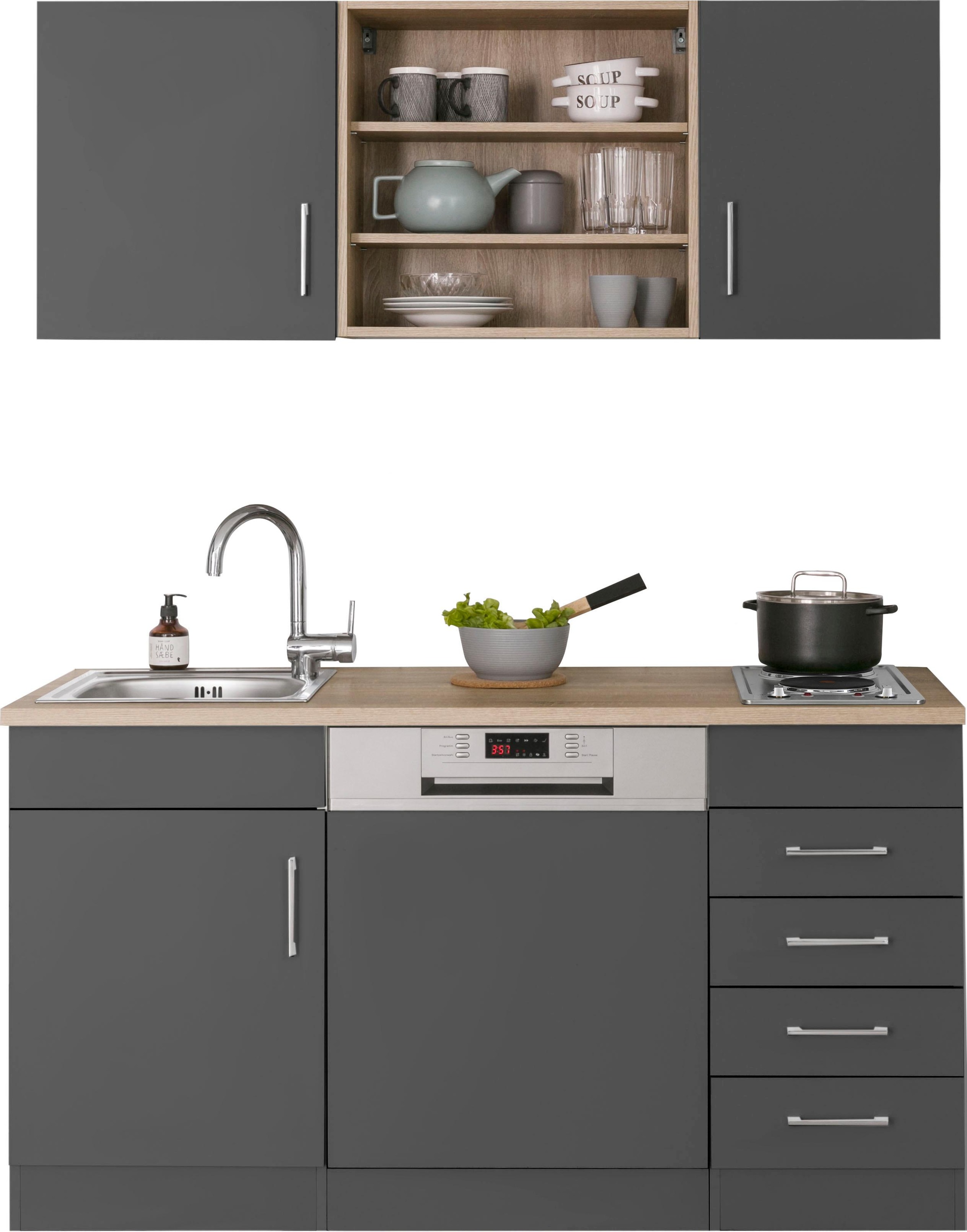 HELD MÖBEL Pantryküche "Mali", Breite 150 cm, mit E-Geräten günstig online kaufen