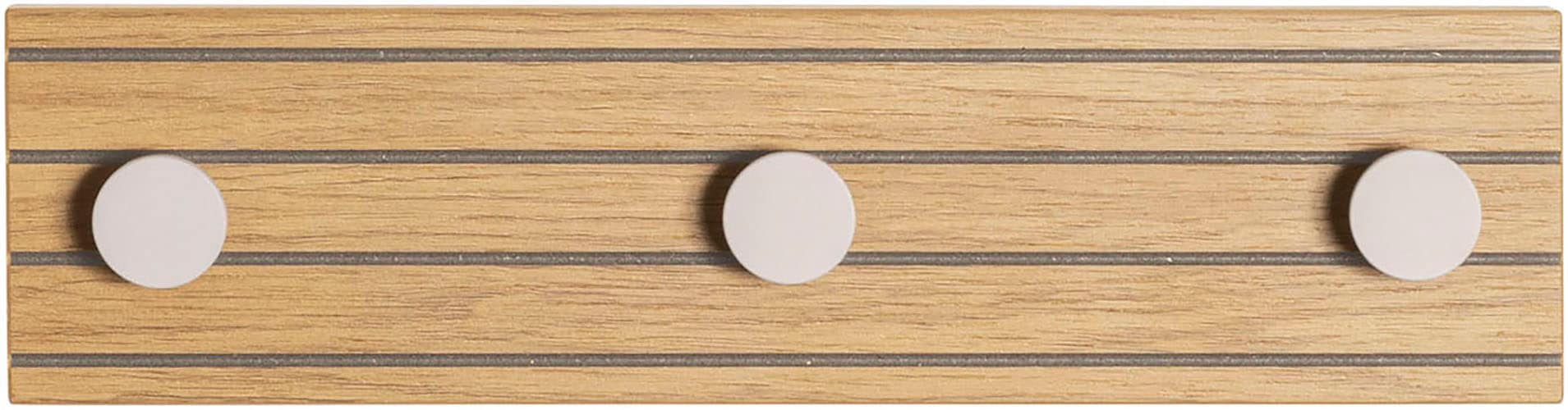 HAKU Wandgarderobe "Flurgarderobe, Garderobe, Garderobenhaken, Garderobenleiste," 1 Stk. tlg. rechteckig - aus MDF Braun - B/T/H 35/4/9 cm