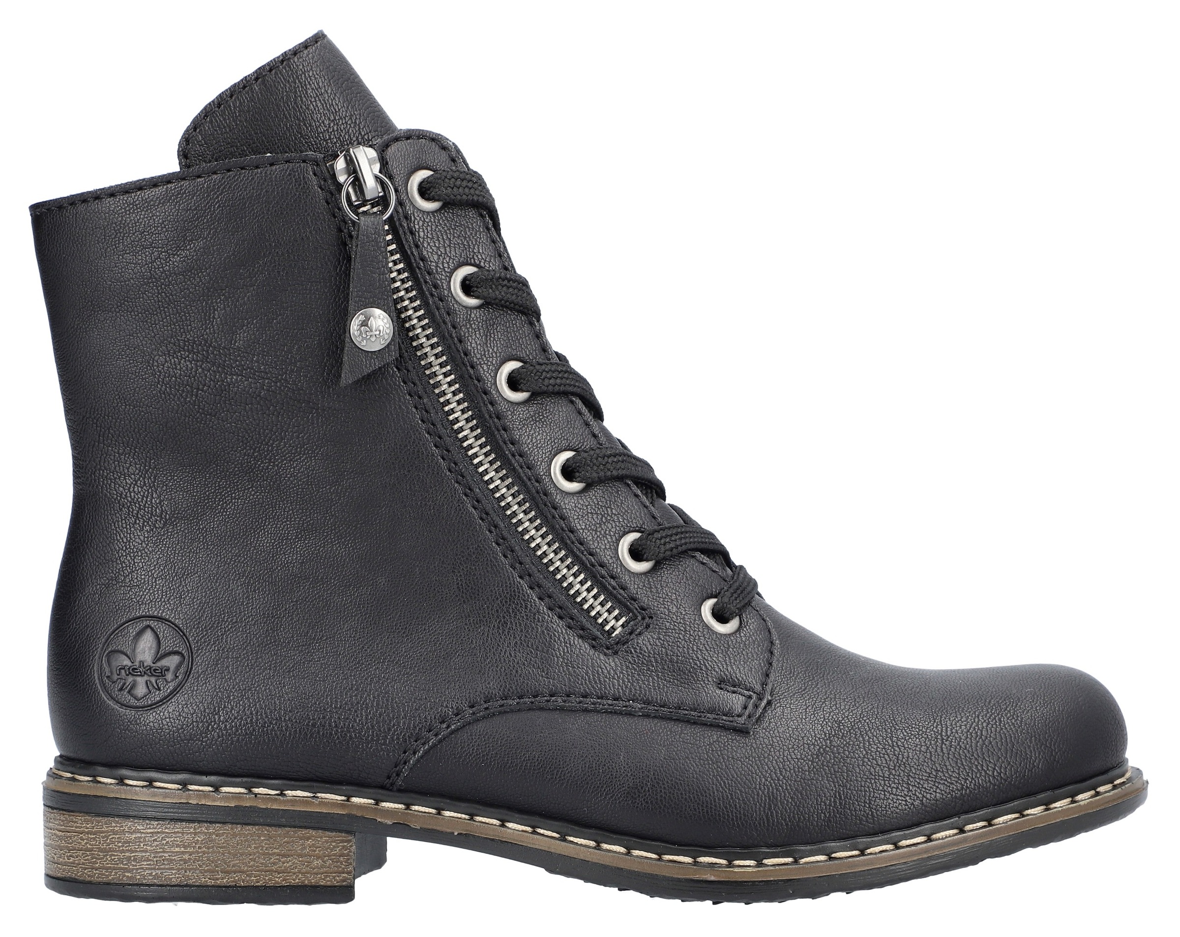 Rieker Stiefelette, Schnürstiefelette, Schnürboots mit Reißverschluss an der Außenseite