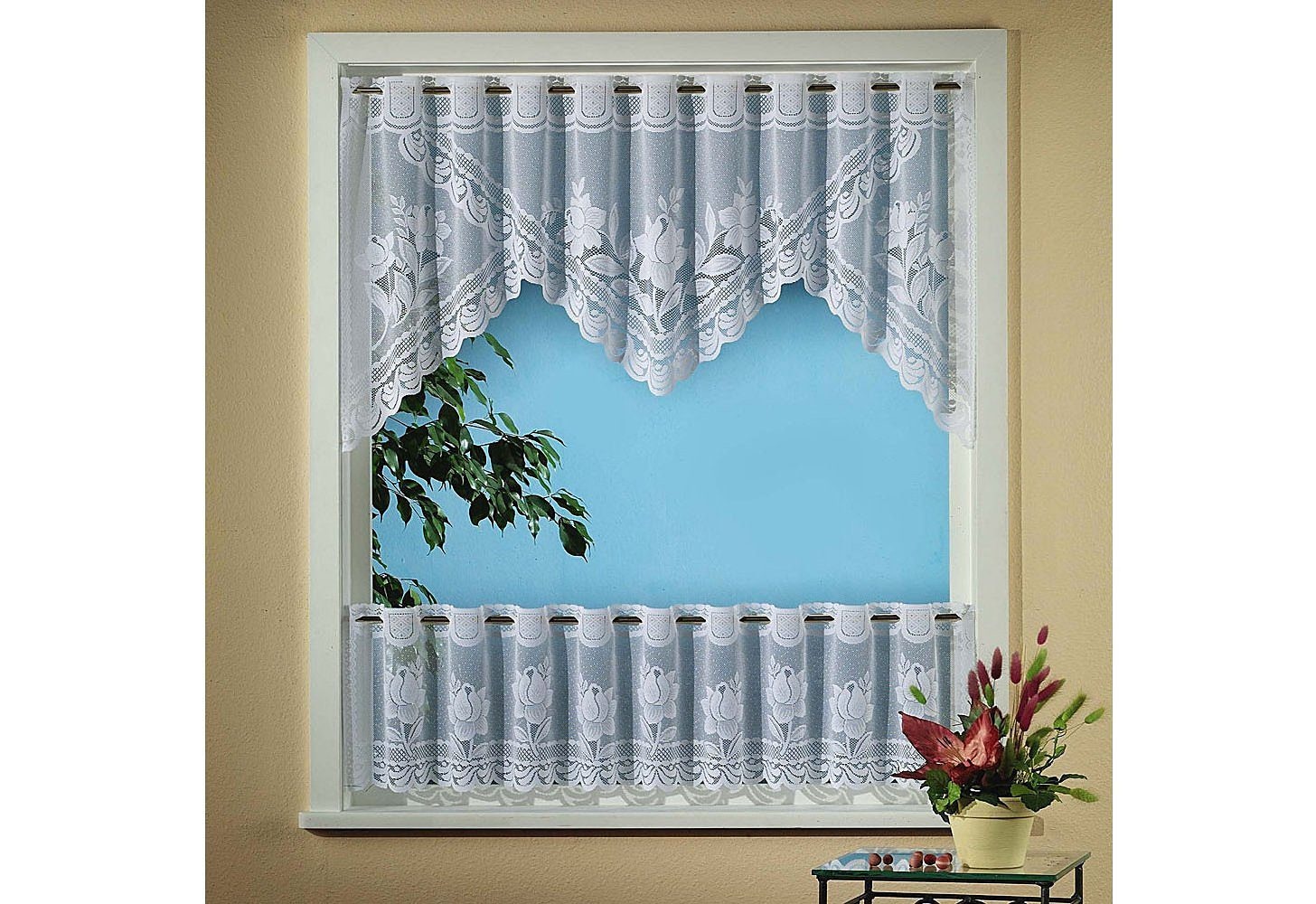 Weckbrodt Scheibengardine "Darmstadt" Stangendurchzug 2 Stk. tlg. Bistro, J günstig online kaufen