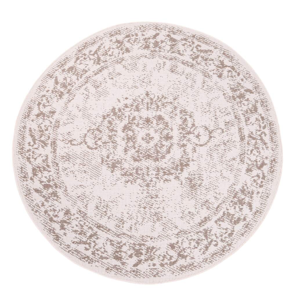 Carpet City Outdoorteppich »DUO RUG 5577«, rund, 5 mm Höhe, Wendeteppich Wetterfest In- & Outdoor, Balkon, Terrasse, Wohnzimmer