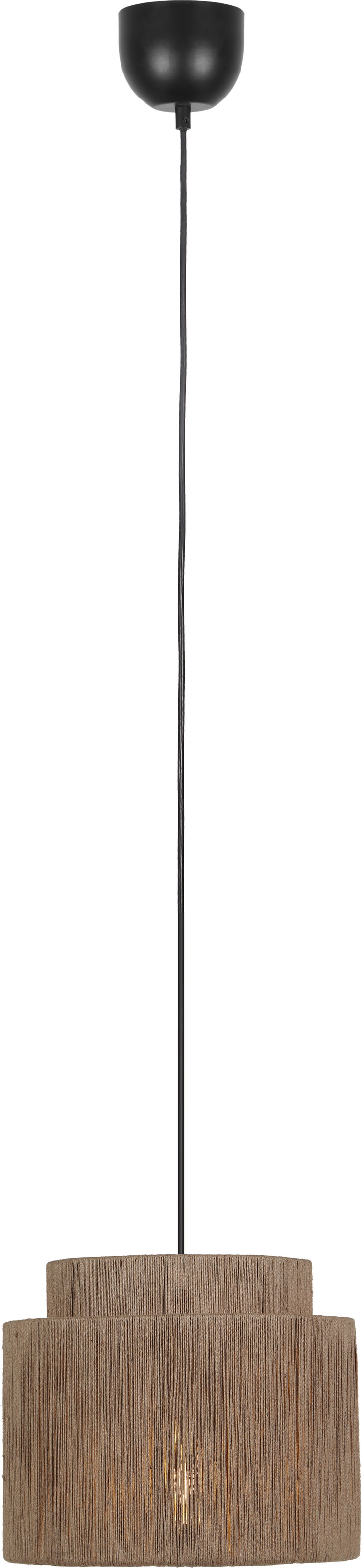 TRIO Leuchten Pendelleuchte »SMILLA, runde Hängelampe mit Jute Lampenschirm Ø 31 cm Höhe 150cm« E27 1 Stk. warmweiß - kaltweiß exkl 1x E27 max 10W, Hängeleuchte Küche Schlafzimmer Esszimmer
