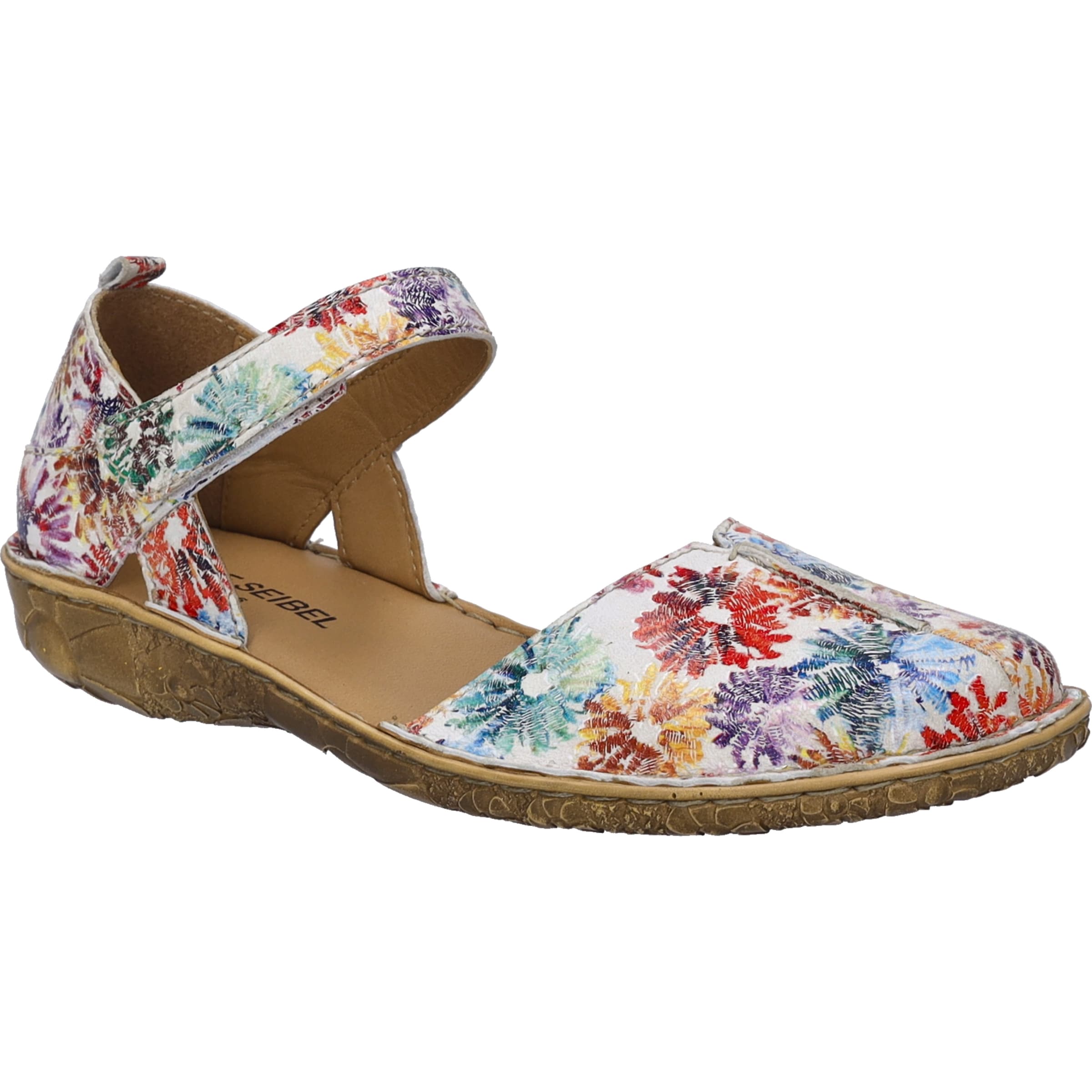 Riemchensandale JOSEF SEIBEL "Josef Seibel Sandalen Leder", Damen, Gr. 40, bunt (multi), Leder, Schuhe Riemchensandale