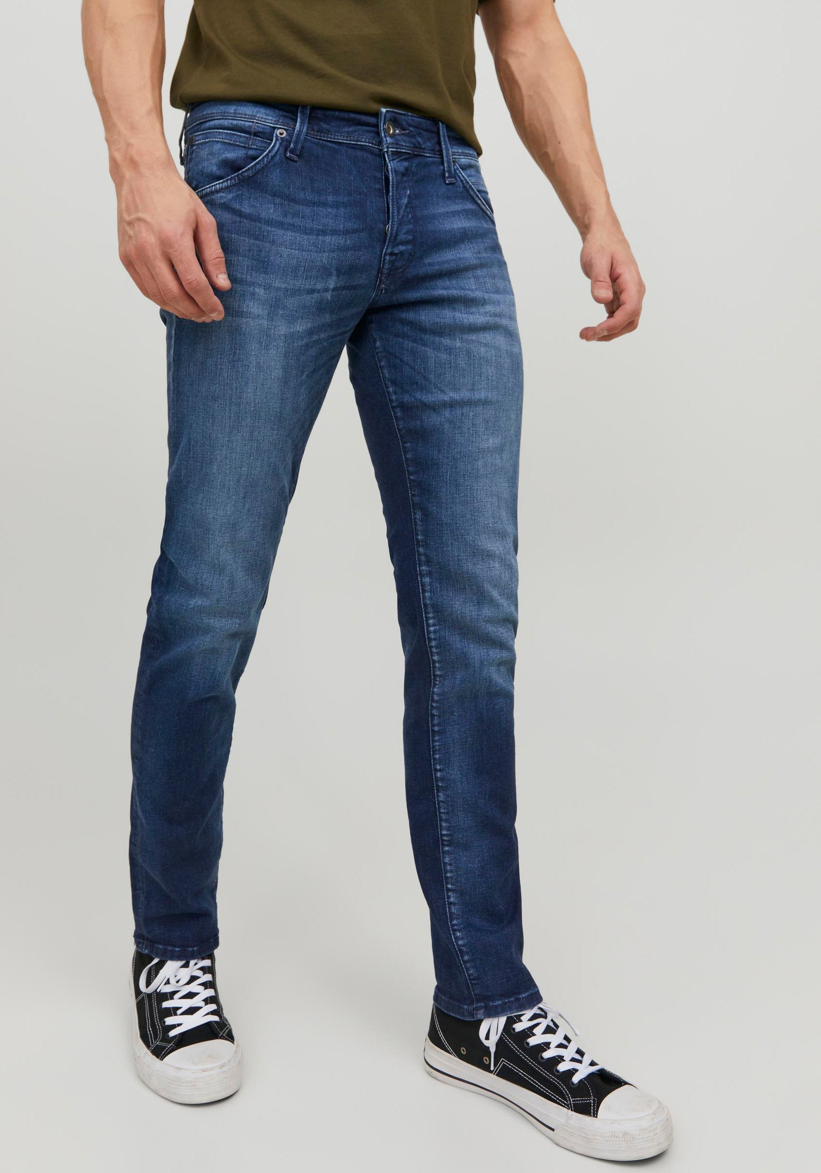 Jack & Jones Slim-fit-Jeans "JJIGLENN – Slim-Fit-Jeans mit niedriger Leibhö günstig online kaufen