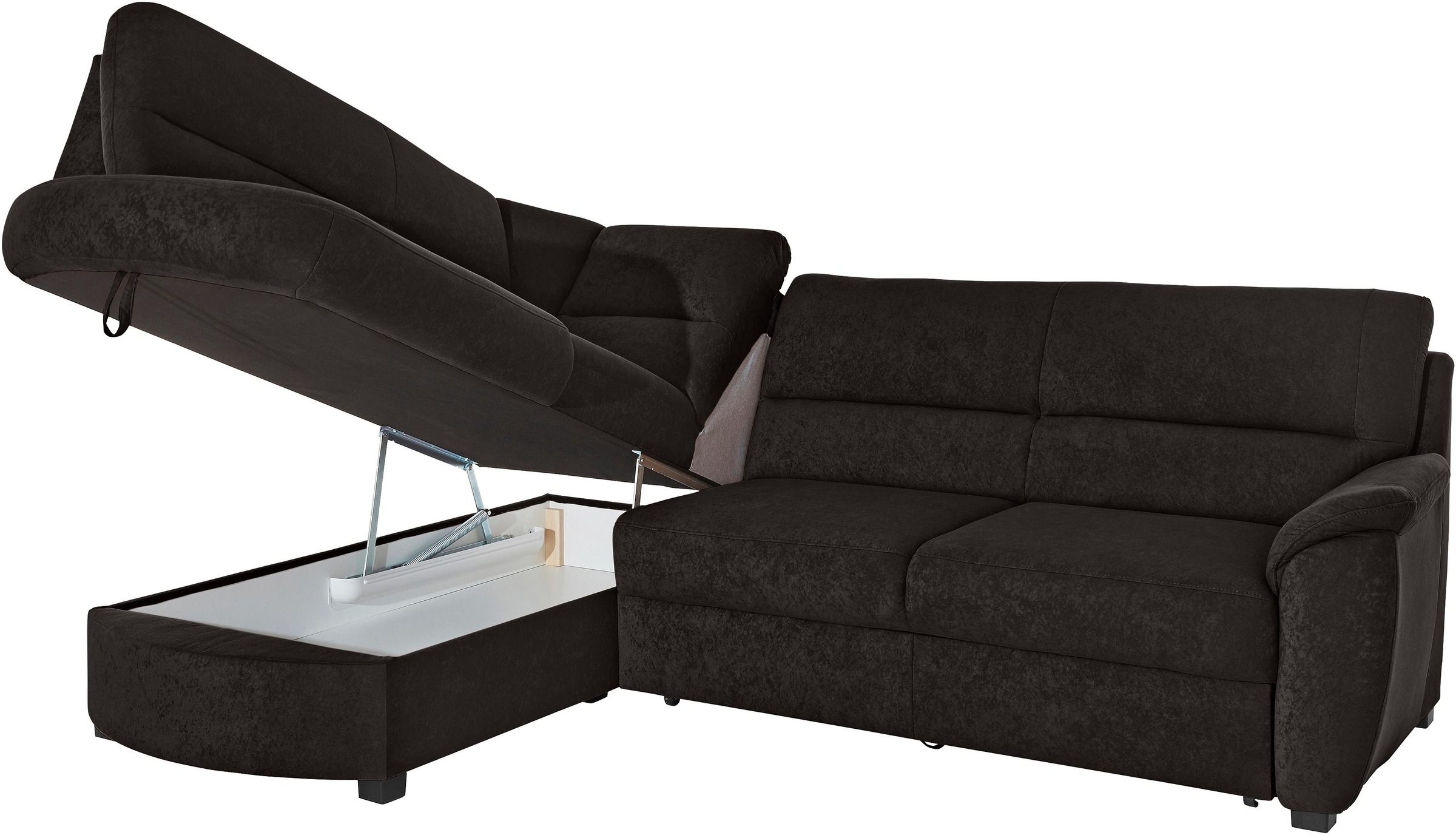 sit&more Ecksofa »Pandora L-Form«, wahlweise mit Bettfunktion und Bettkasten