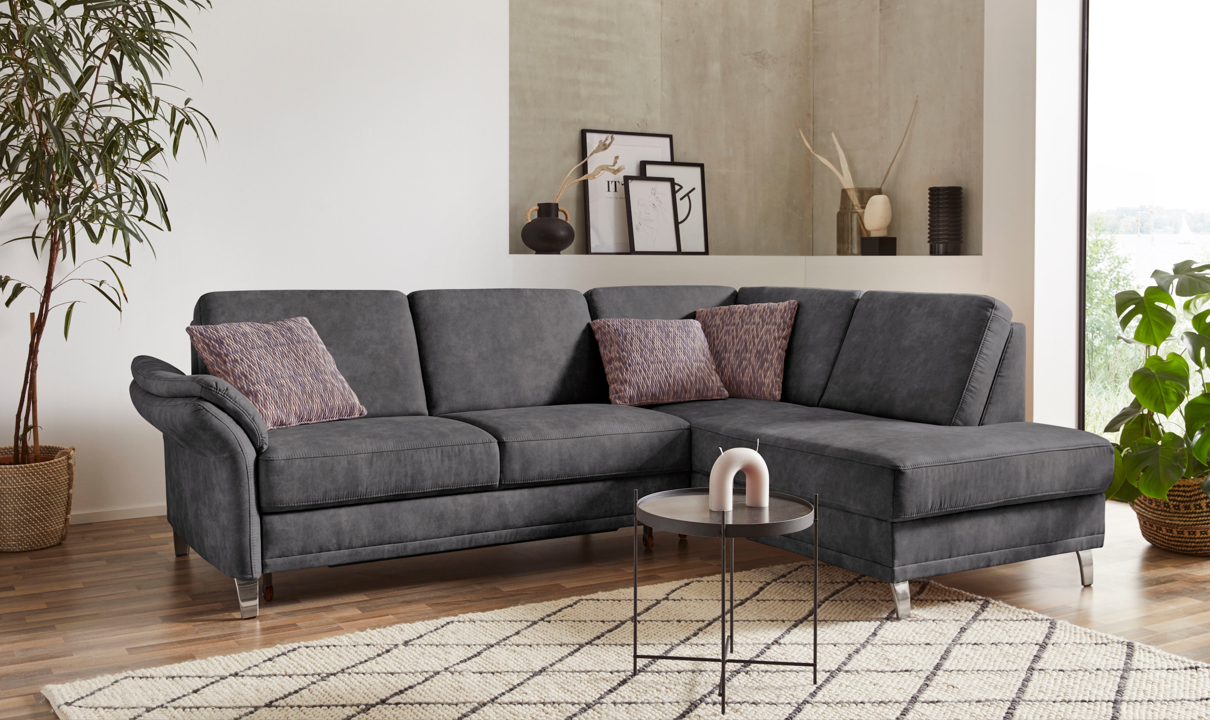 sit&more Ecksofa "Clio L-Form" wahlweise mit Schlaffunktion und Bettkasten, inklusive Federkern