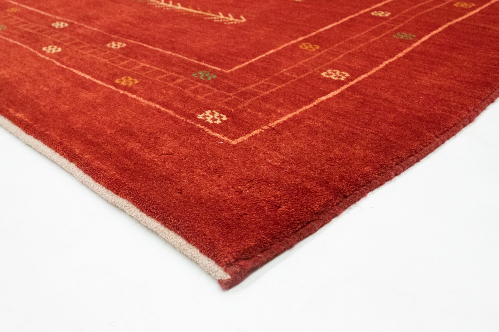 morgenland Wollteppich »Gabbeh Teppich handgeknüpft bestellen rot«, BAUR rechteckig, handgeknüpft 