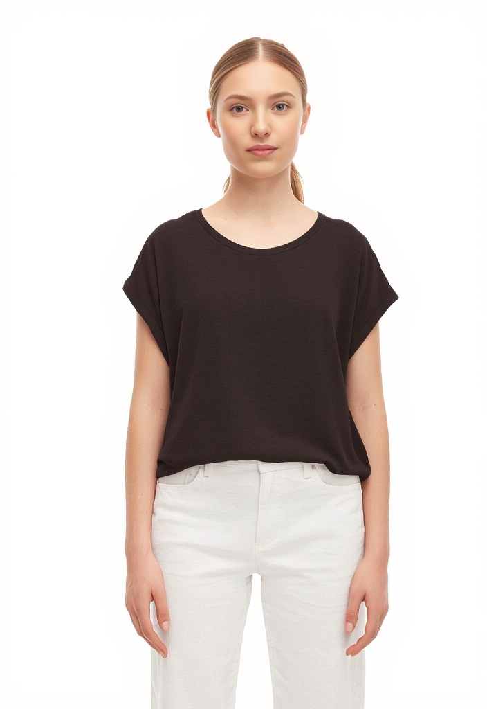 Vero Moda Rundhalsshirt "VMAVA PLAIN SS TOP GAJRS NOOS" günstig online kaufen