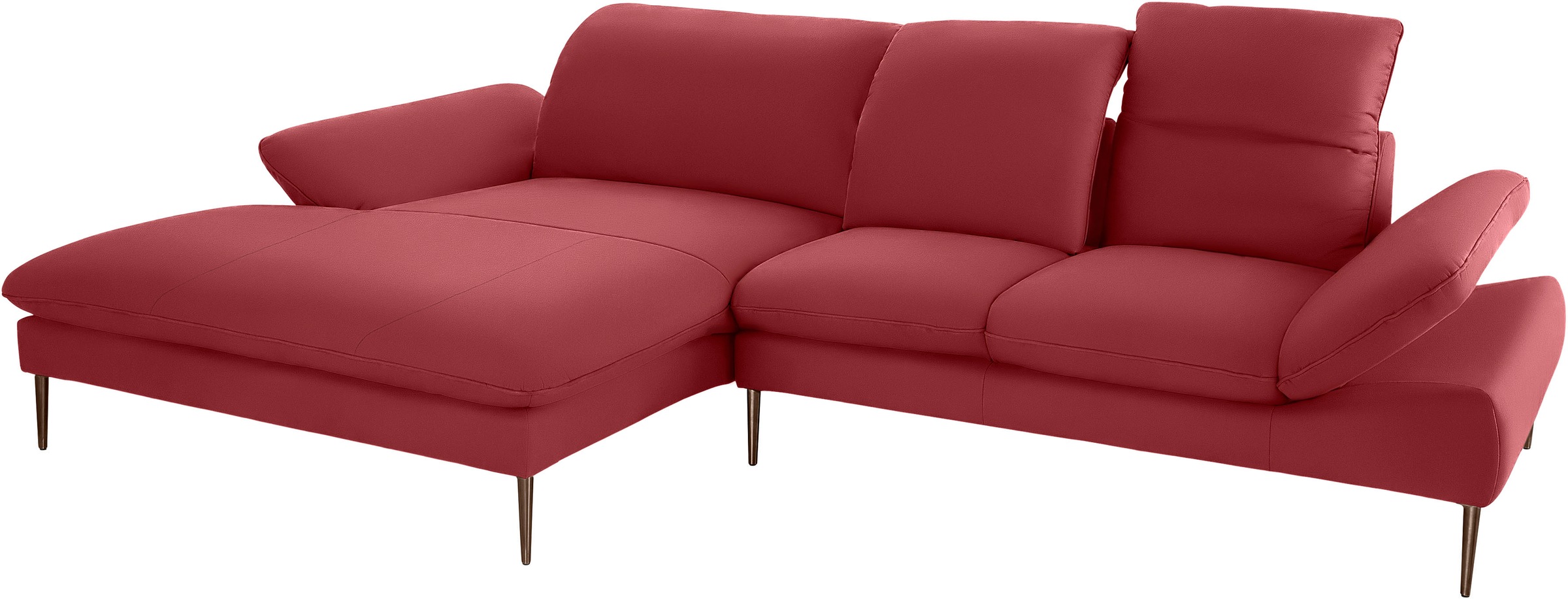 W.SCHILLIG Ecksofa »enjoy&MORE, Designsofa, bequem, zeitlos und elegant, L-Form«, Sitztiefenverstellung, Füße bronze pulverbeschichtet, Breite 310 cm