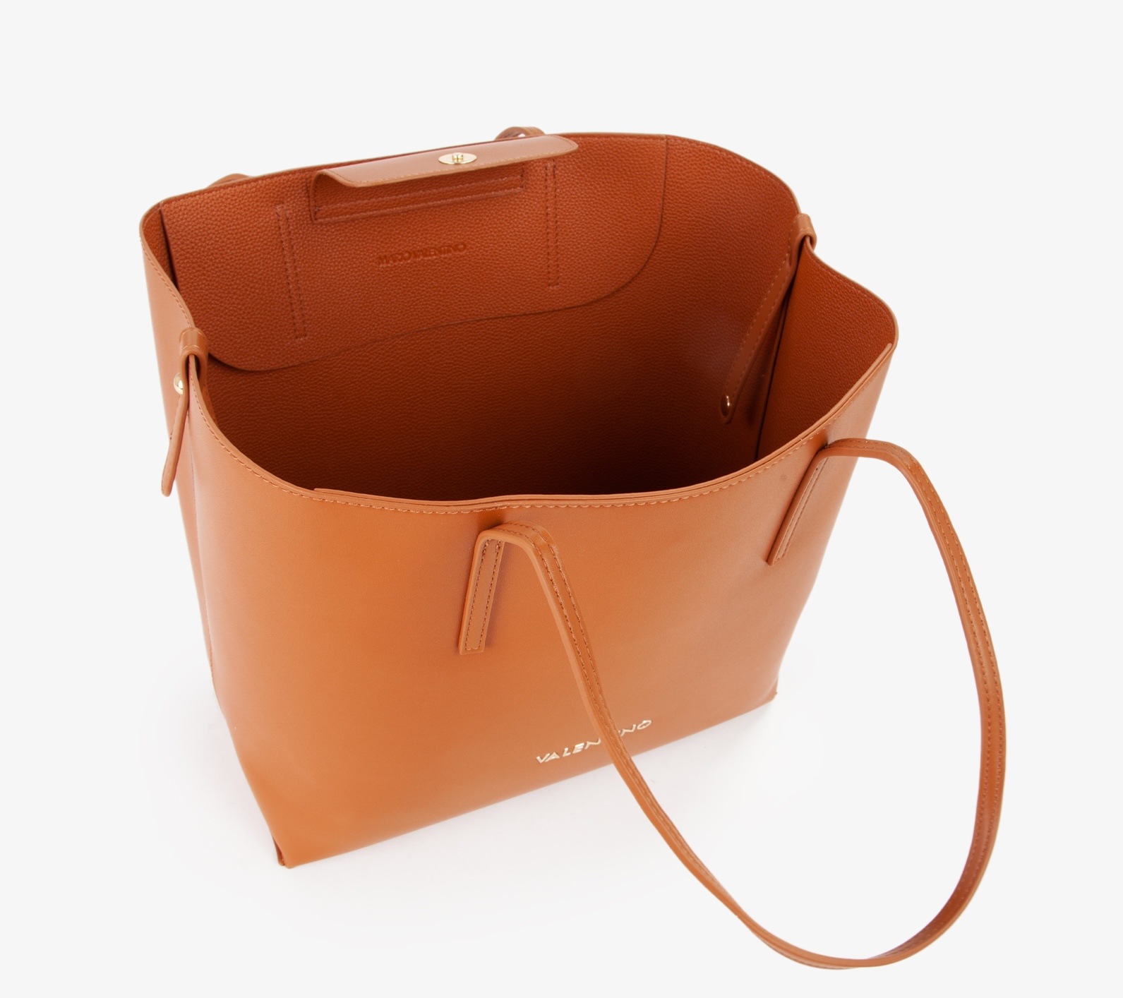 Shopper VALENTINO BAGS "SHOPPING SAMY RE", Damen, Gr. B/H/T: 31cm x 29,5cm x 14cm, braun (cuoio), Polyurethan, Taschen Shopper, Henkeltasche, Schultertasche, Handtasche Damen 3