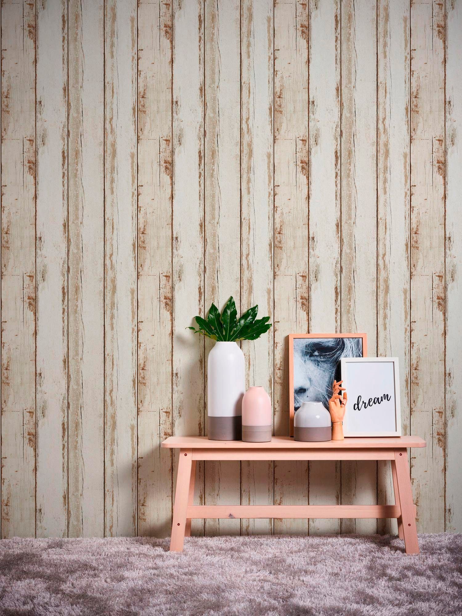 living | Decoro«, online »Il BAUR kaufen Holzoptik Tapete Vliestapete walls Holz, Landhaus