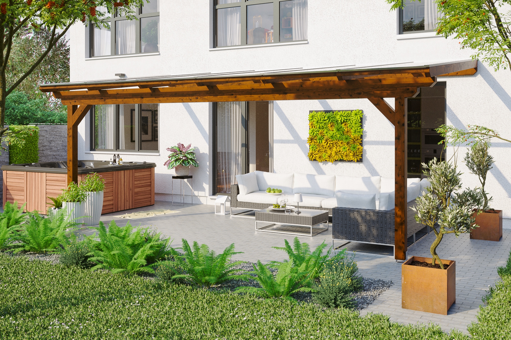 Skanholz Terrassendach »Ancona«, Leimholz