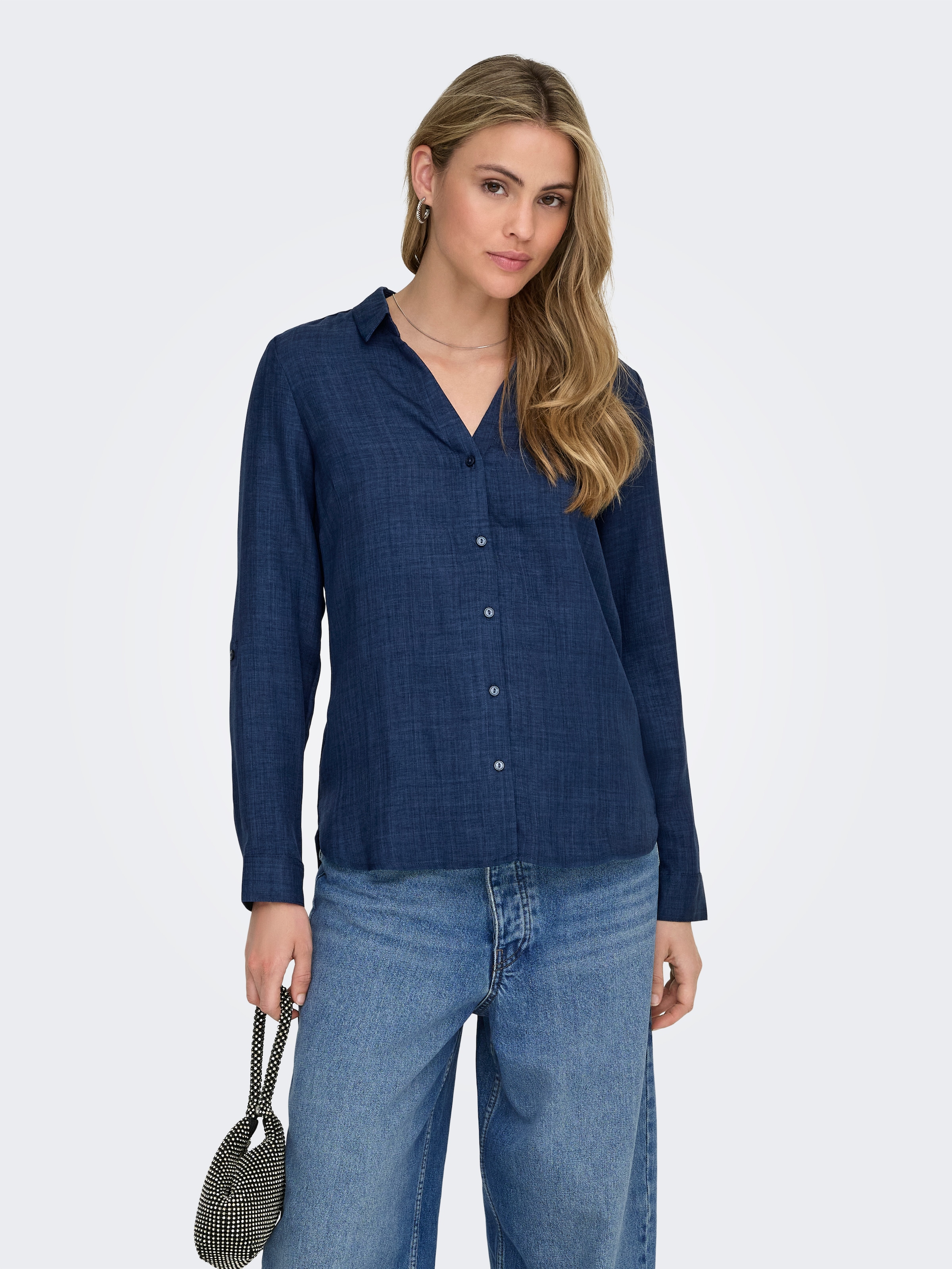 ONLY Hemdbluse "ONLRILLO MELLI LS REG SHIRT WVN" günstig online kaufen