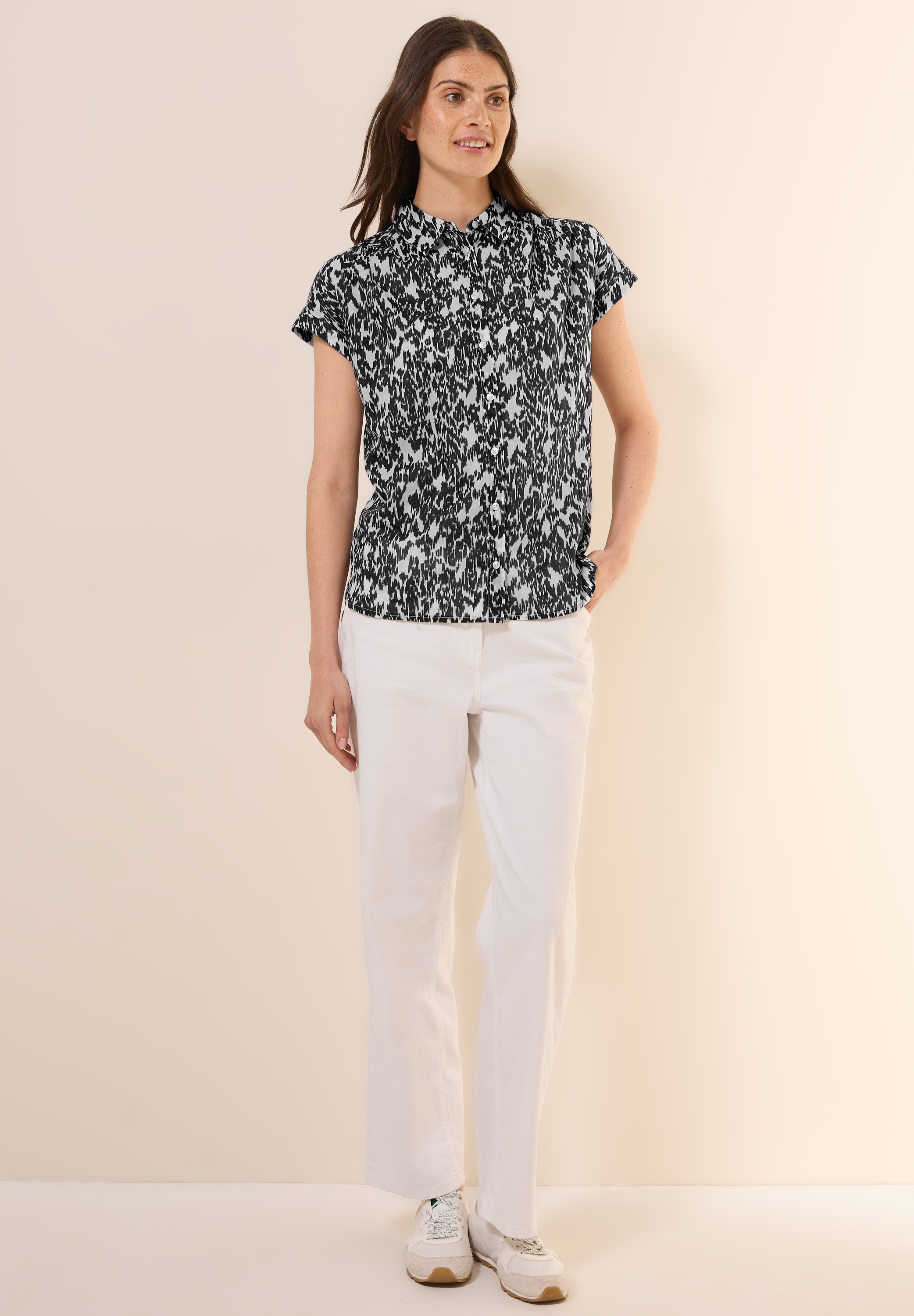 Thumbnail - Cecil Kurzarmbluse aus reiner Baumwolle