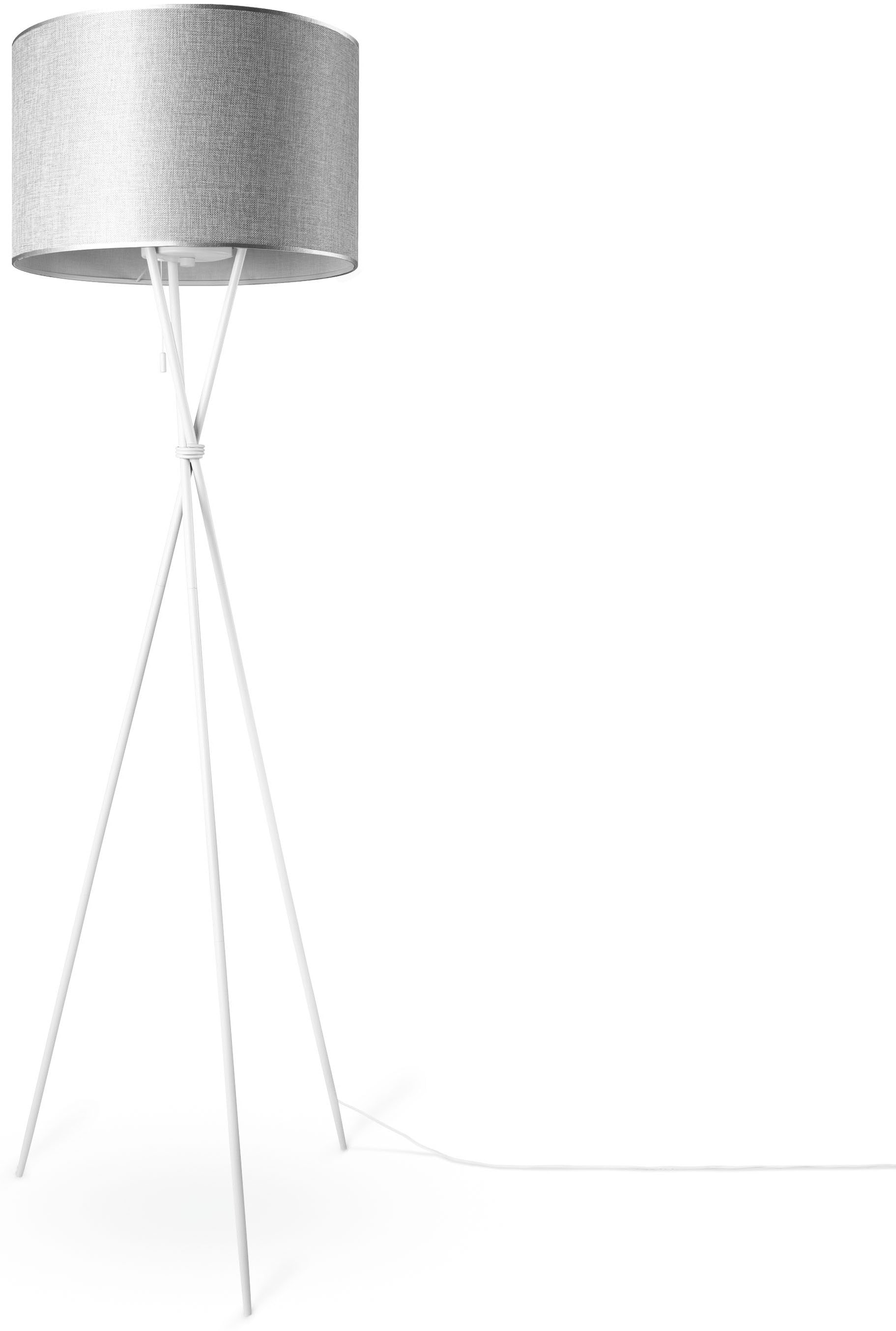 Paco Home Stehlampe »KATE BAUR E27 Schirm COLOR«, Stoffschirmlampe Wohnzimmer UNI Standleuchte | CANVAS Dreibein Textil