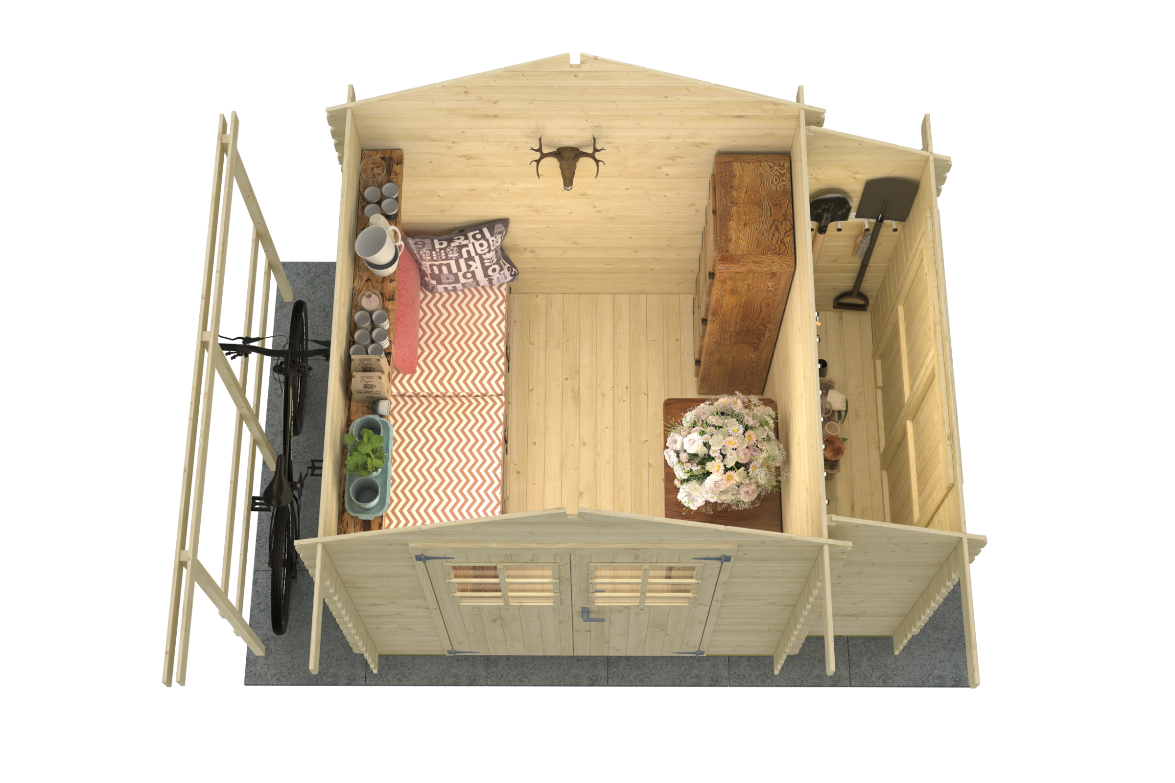 Nordic Holz Gartenhaus »Vilano 1«, mit 3 getrennten Bereiche