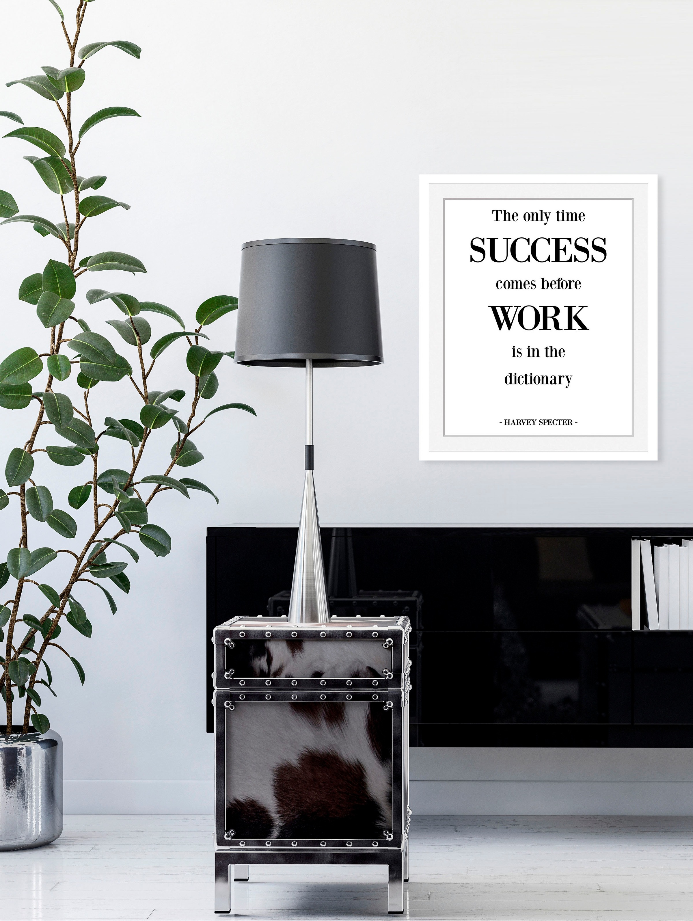 queence Bild "SUCCESS BEFORE WORK", Schriftzug-Humor-Sprüche & Texte-Schwar günstig online kaufen