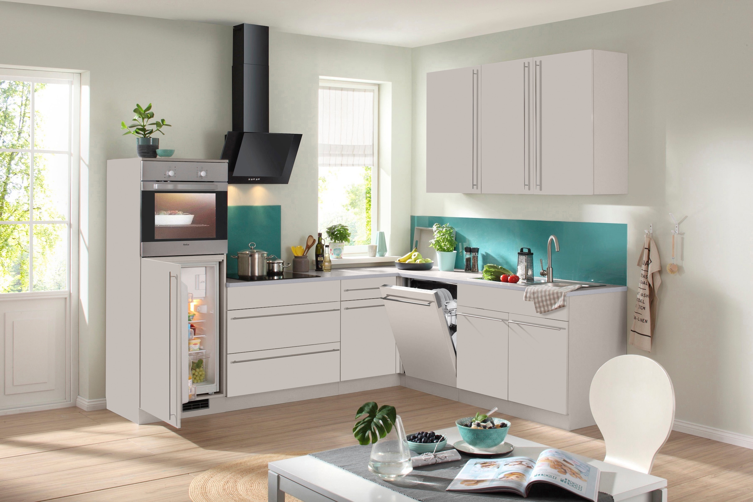 wiho Küchen Winkelküche »Chicago«, ohne E-Geräte, Stellbreite 260/220 cm