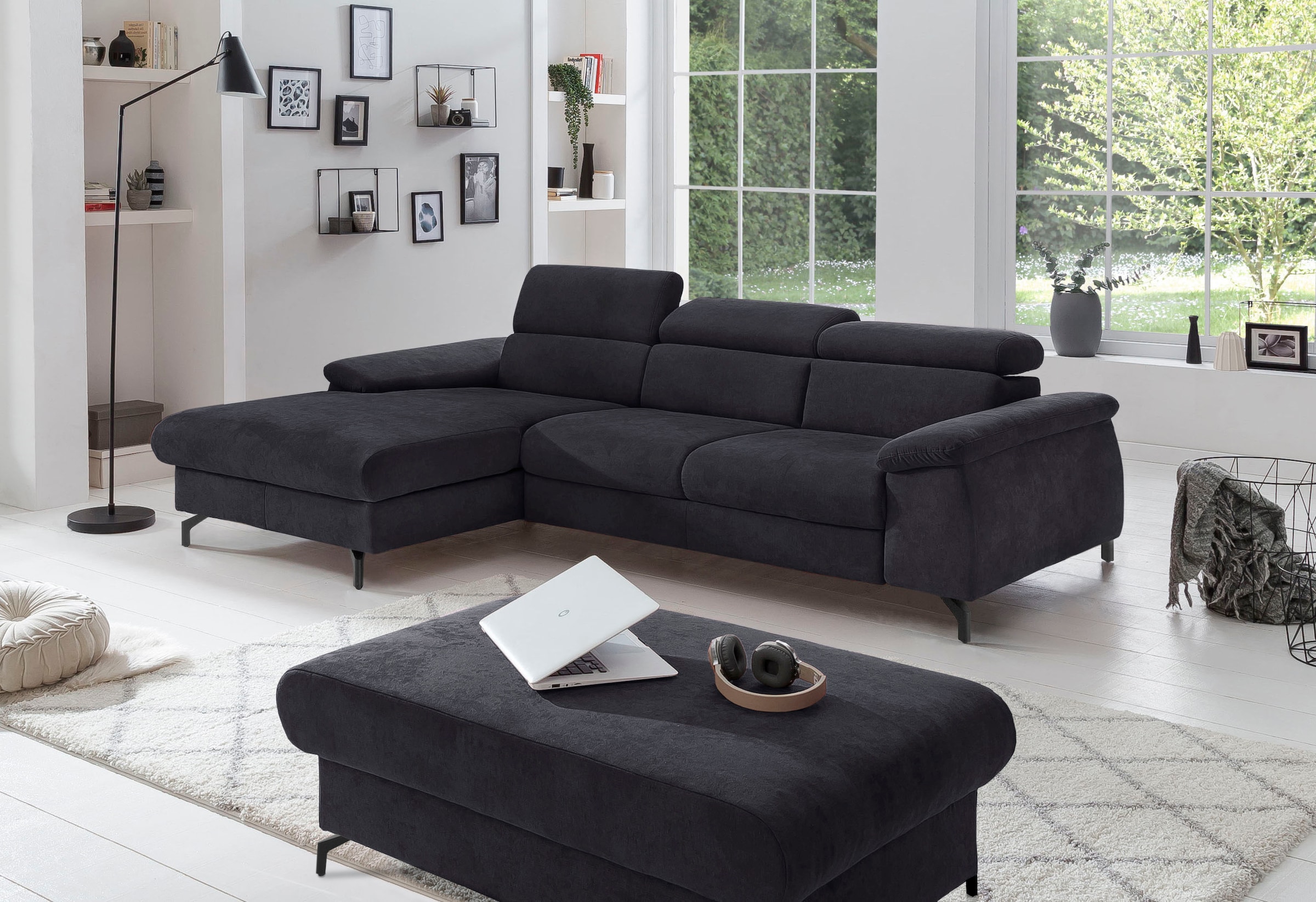 COTTA Ecksofa "Kitty L-Form, B: 242 cm" mit Kopfteilverstellung, optional B günstig online kaufen