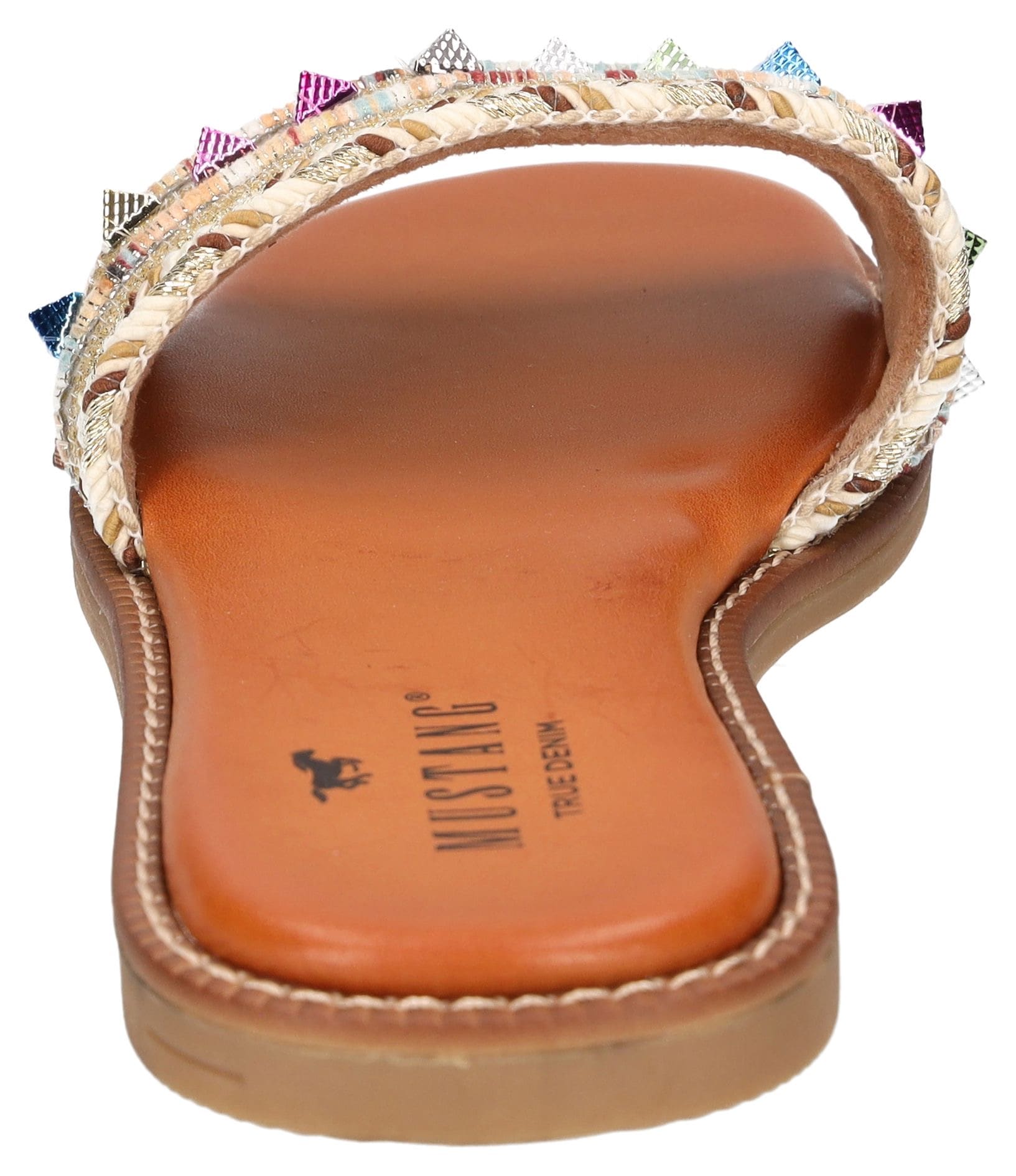 Mustang Shoes Pantolette, Flats, Sandale, Pool Slides mit modischen Glitzerfäden