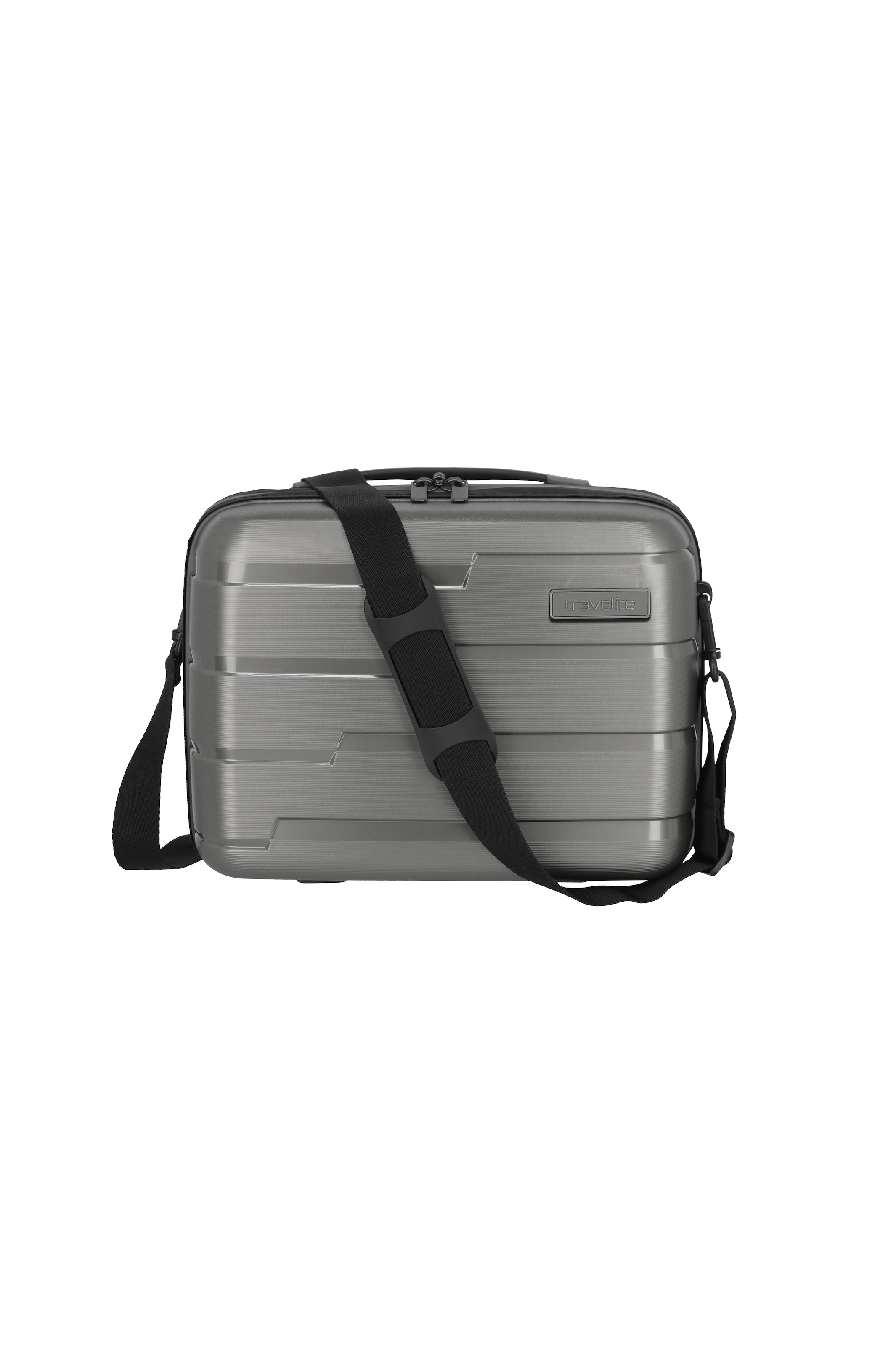 TRAVELITE Beautycase "AIR BASE Kosmetikkoffer Hartschale", grau, Polypropylen, Taschen, mit TSA-Schloss und Aufsteckfunktion – robust und leicht