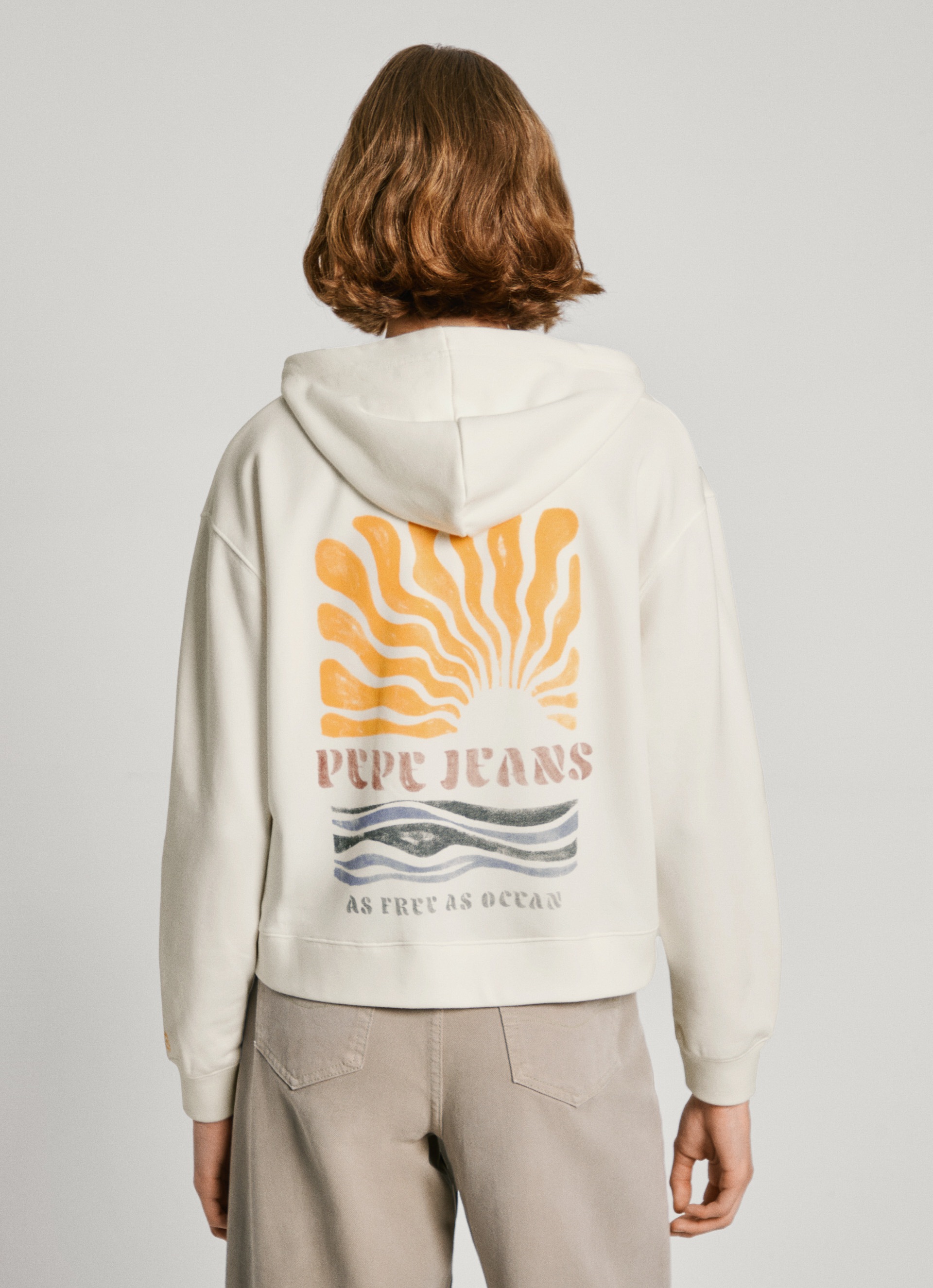 Pepe Jeans Sweatjacke "EDNA", mit großem coloriertem Rückenprint günstig online kaufen