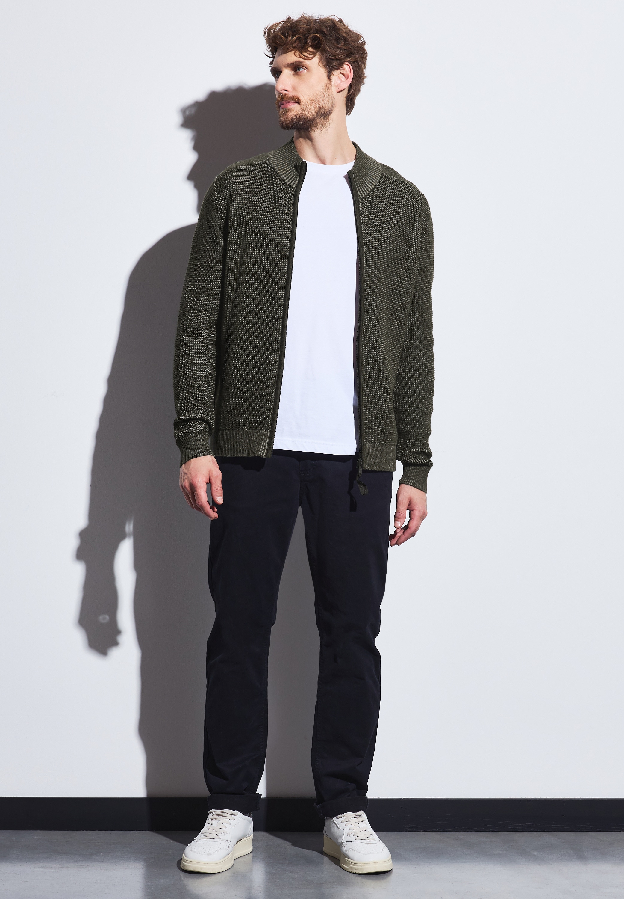 STREET ONE MEN Cardigan, aus reiner Baumwolle