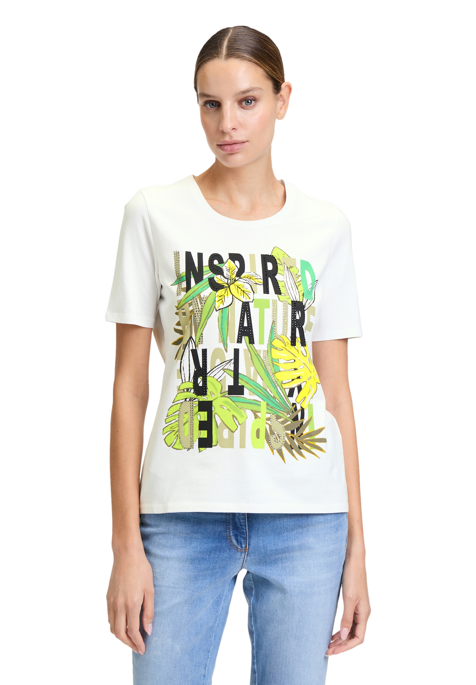 Betty Barclay Kurzarmshirt "Damen Basic Shirt mit Aufdruck", 1 Stk. Glitzer günstig online kaufen