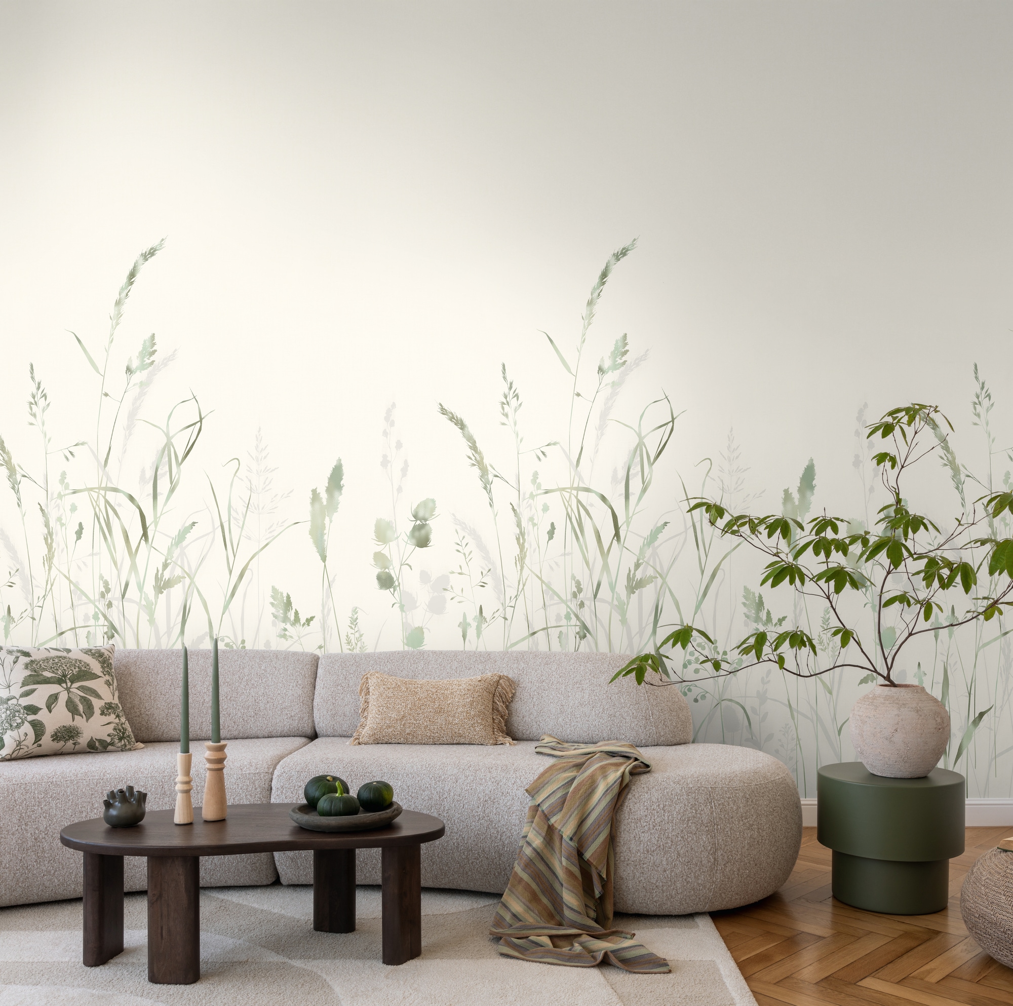 living walls Fototapete »The Wall 4 Botanic – Filigrane Gräserwiese Vlies-Fototapete« Motiv | matt | naturalistisch leicht strukturiert Filigrane Gräserwiese mit dekorativer Tiefenwirkung