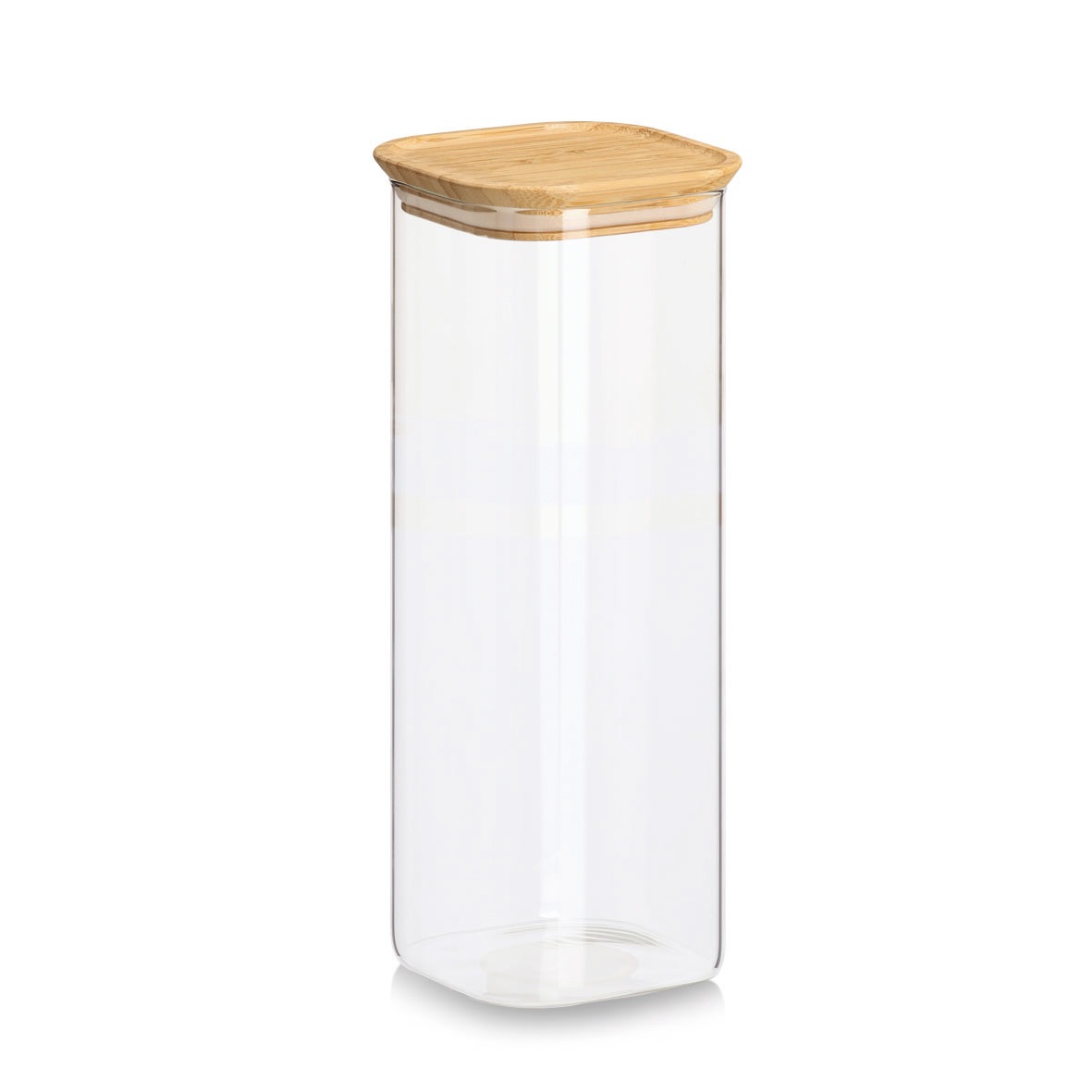 Zeller Present Vorratsglas »Vorratsglas-Set mit Bambusdeckel, 6tlg.« 3x 11x11x9,5 (600 ml), 2x 11x11x14 (950 ml), 1x 11x11x28 (2.150 ml) cm